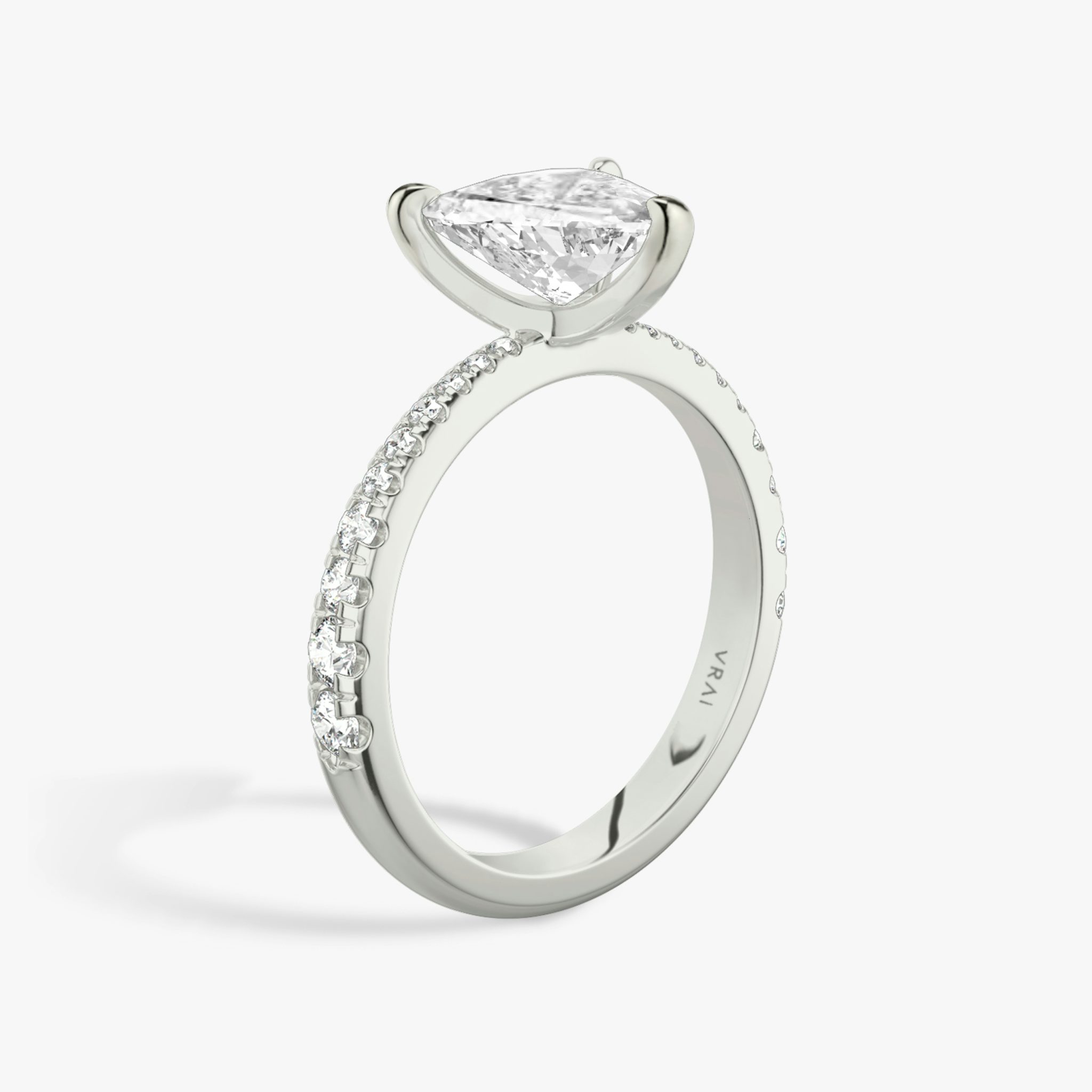 The Tapered Classic | Trillion | Platinum | bandAccent: Pavé | diamondOrientation: vertical | caratWeight: other