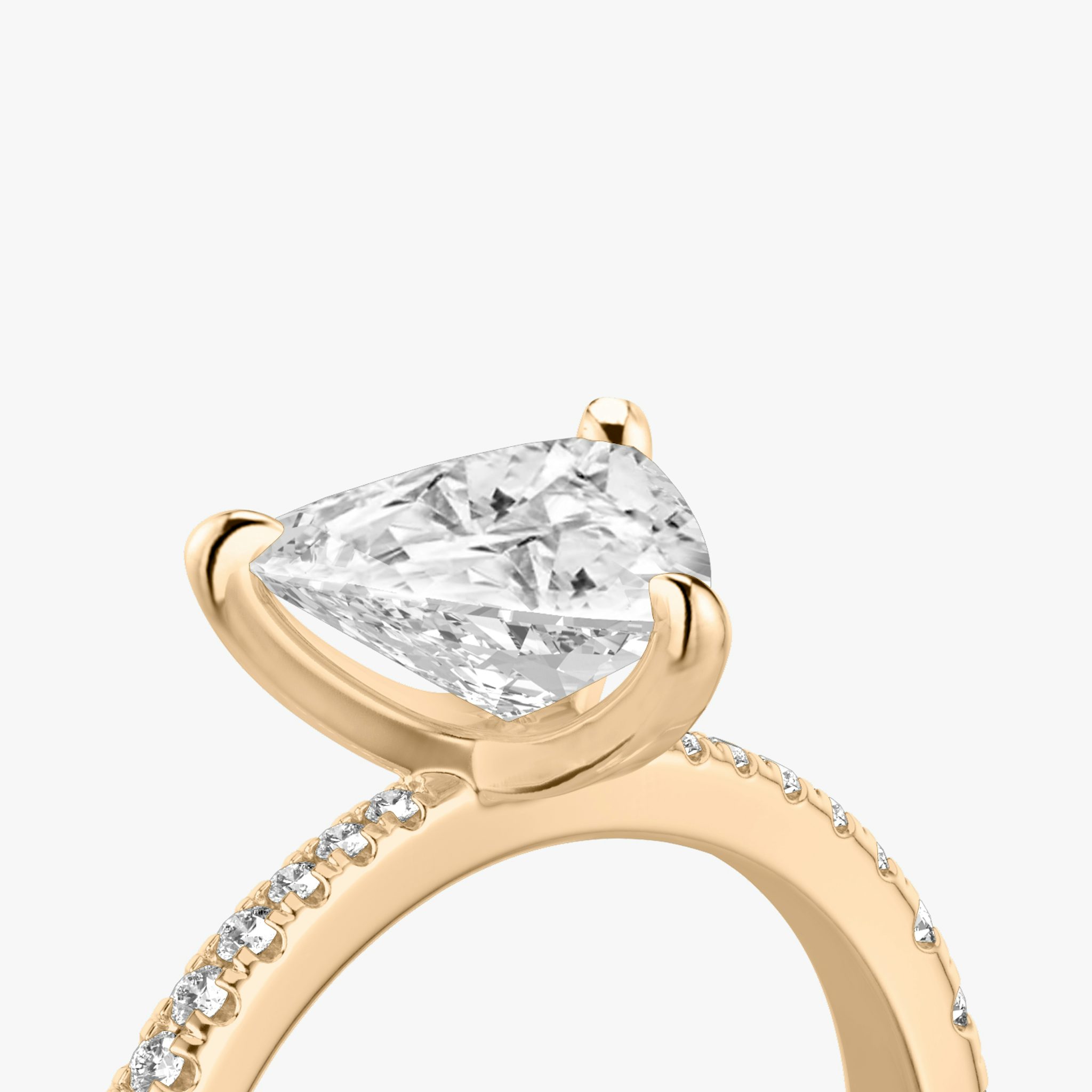 The Tapered Classic | Trillion | 14k | Rose Gold | bandAccent: Pavé | diamondOrientation: vertical | caratWeight: other