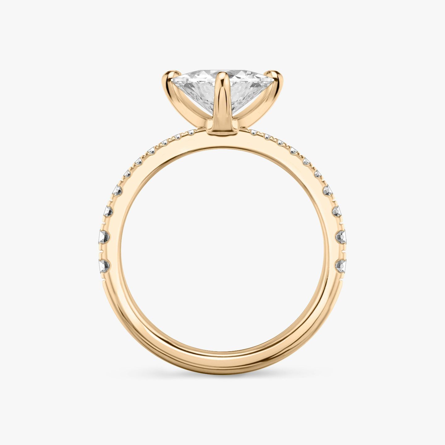 The Tapered Classic | Trillion | 14k | Rose Gold | bandAccent: Pavé | diamondOrientation: vertical | caratWeight: other