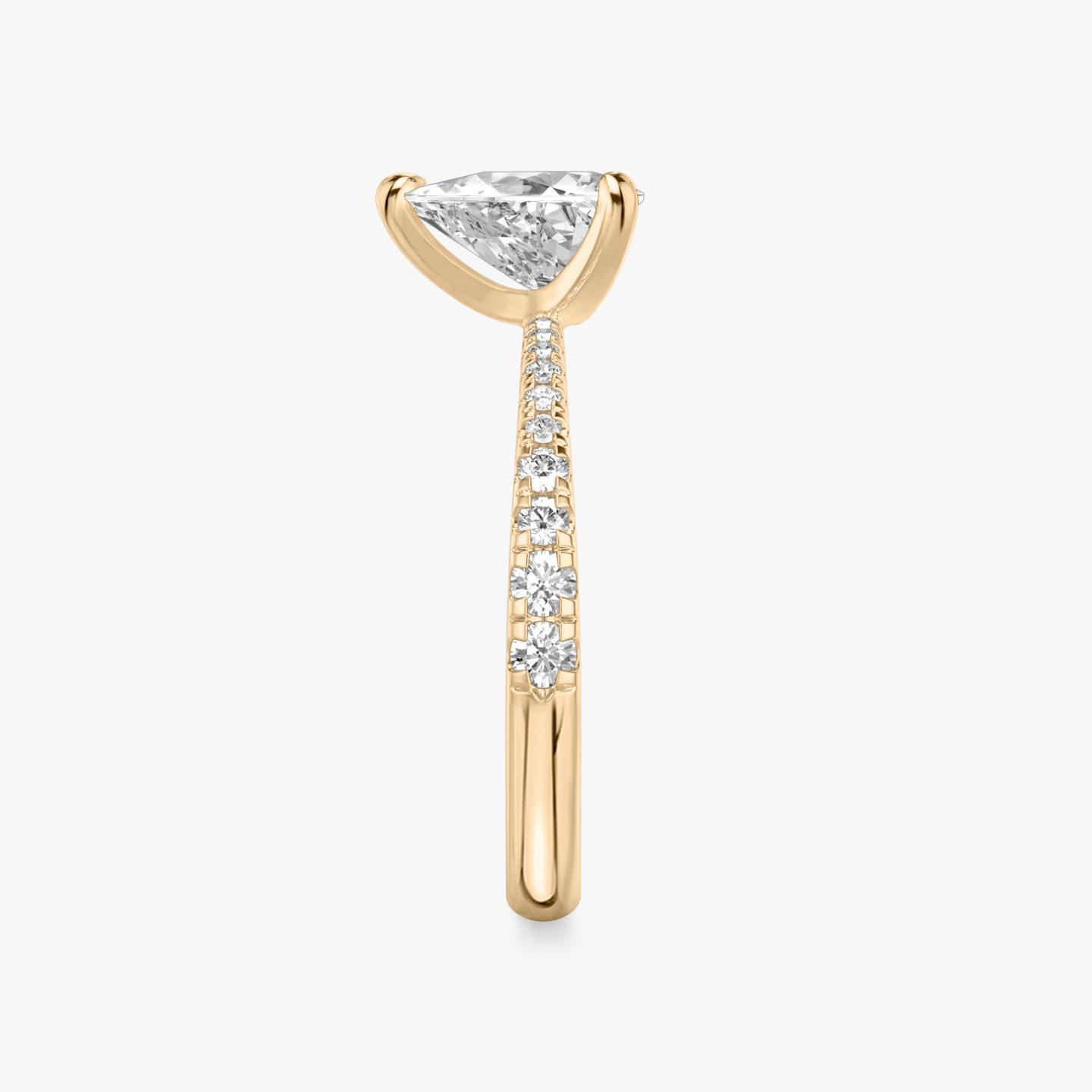 The Tapered Classic | Trillion | 14k | Rose Gold | bandAccent: Pavé | diamondOrientation: vertical | caratWeight: other