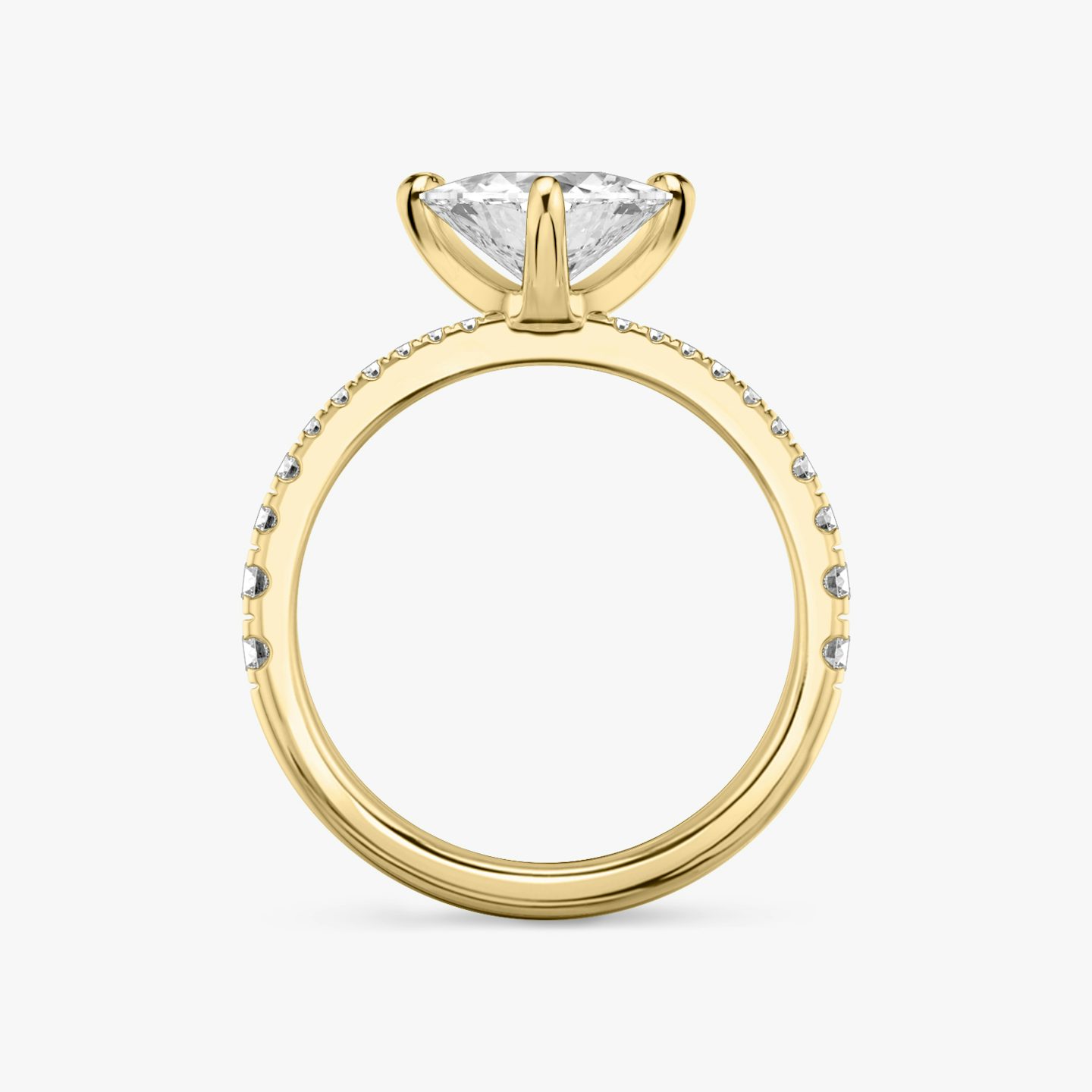 The Tapered Classic | Trillion | 18k | Yellow Gold | bandAccent: Pavé | diamondOrientation: vertical | caratWeight: other