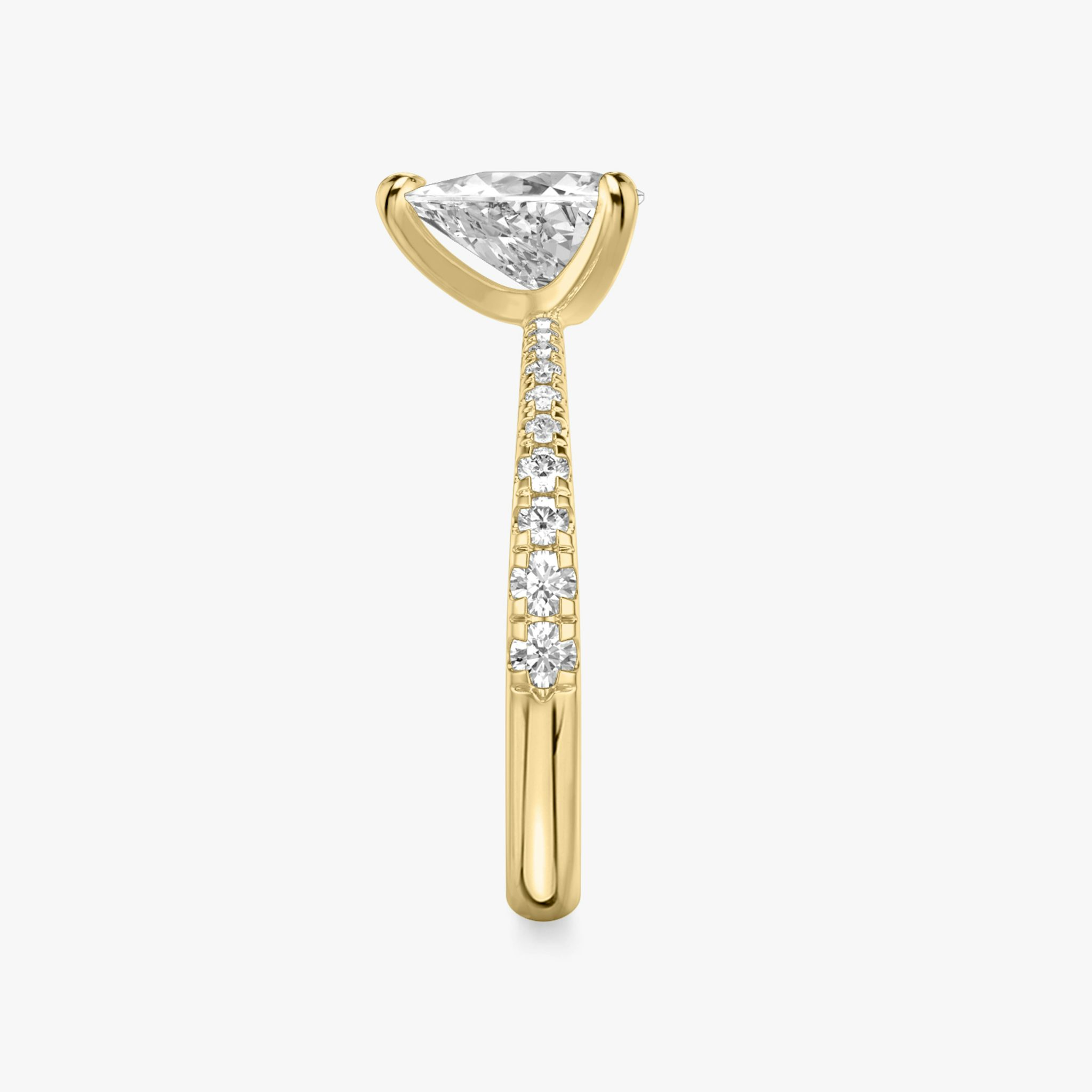 The Tapered Classic | Trillion | 18k | Yellow Gold | bandAccent: Pavé | diamondOrientation: vertical | caratWeight: other