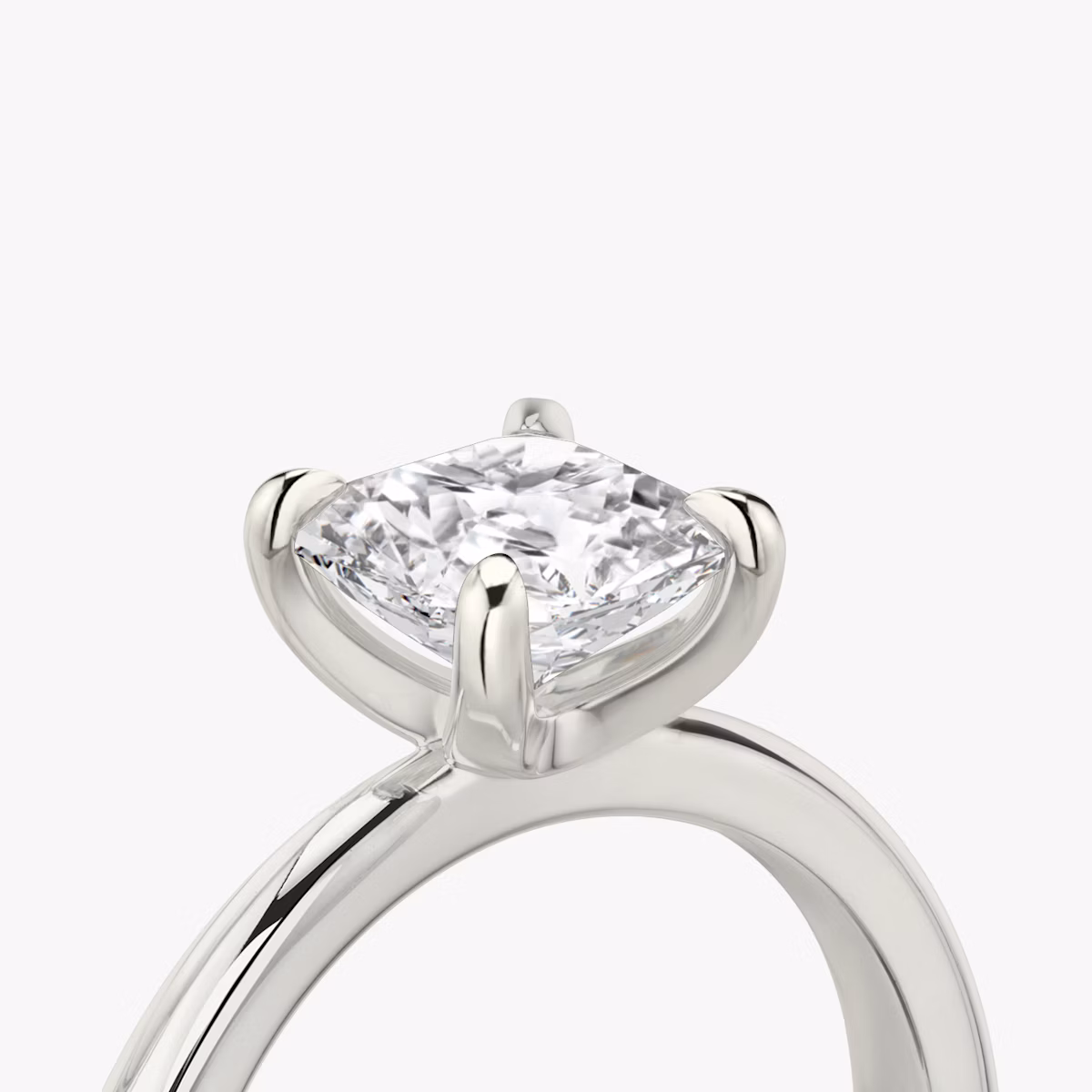 The Tapered Classic | Asscher | 18k | White Gold | bandAccent: Plain | diamondOrientation: vertical | caratWeight: other