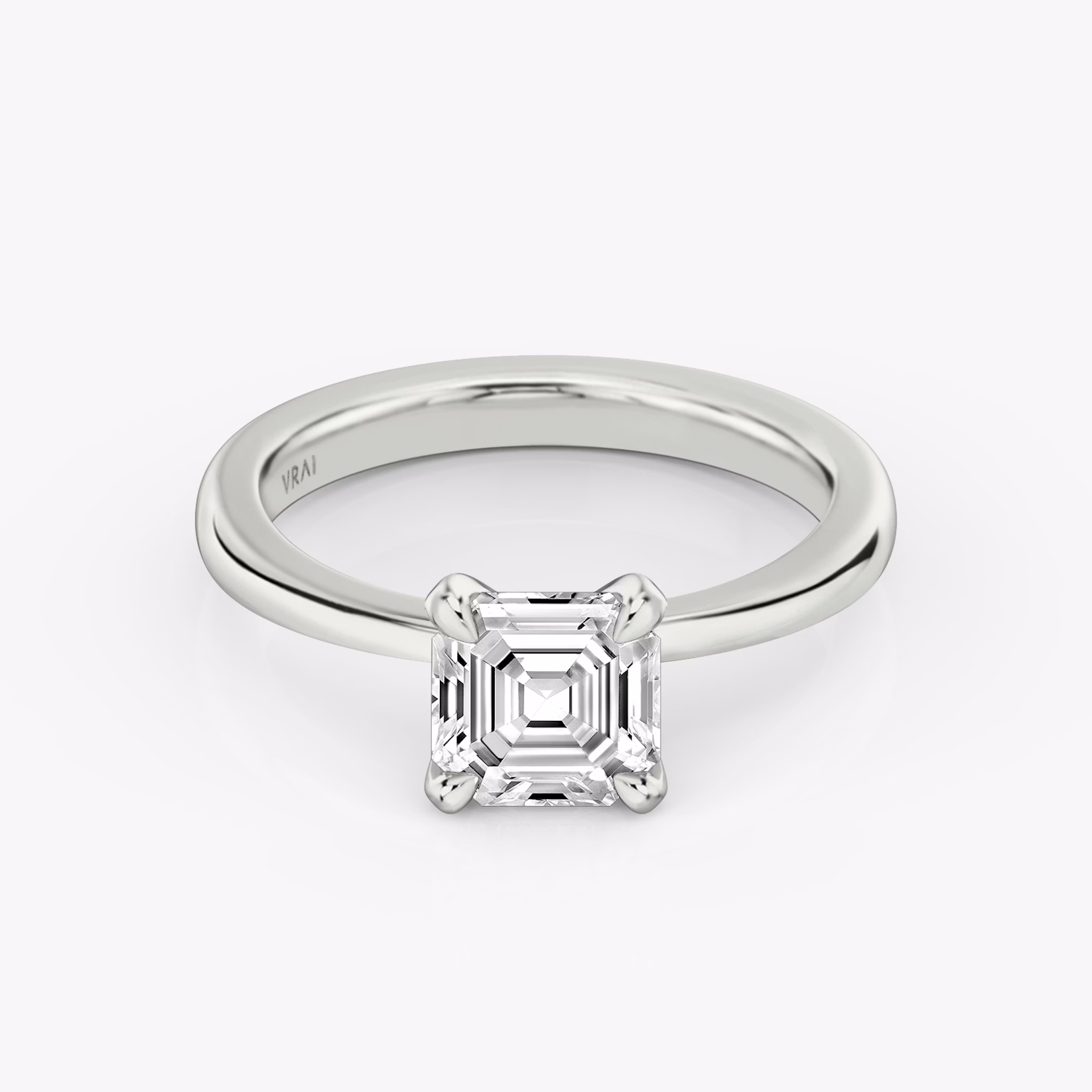 The Tapered Classic | Asscher | Platinum | bandAccent: Plain | diamondOrientation: vertical | caratWeight: other