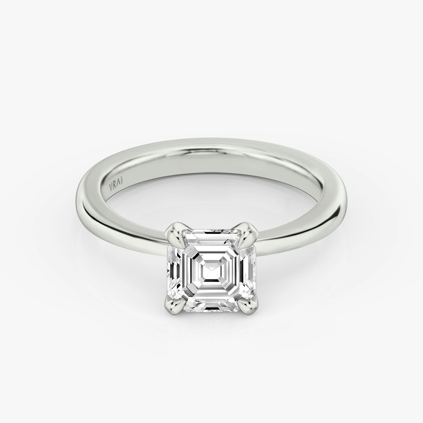 Tapered Classic | Asscher | Platin | bandAccent: Ohne Pavé-Besatz | diamondOrientation: vertical | caratWeight: other