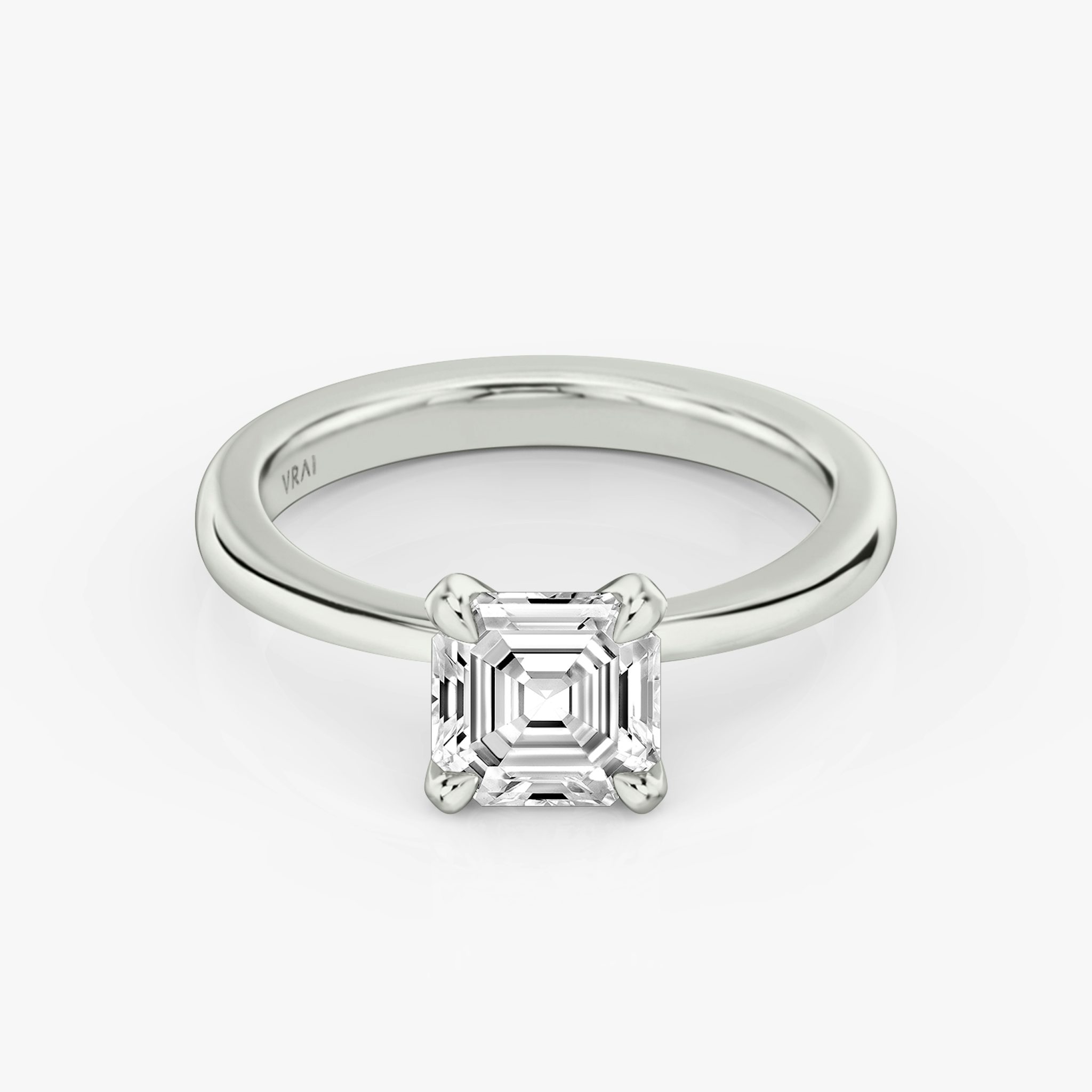 The Tapered Classic | Asscher | Platinum | bandAccent: Plain | diamondOrientation: vertical | caratWeight: other