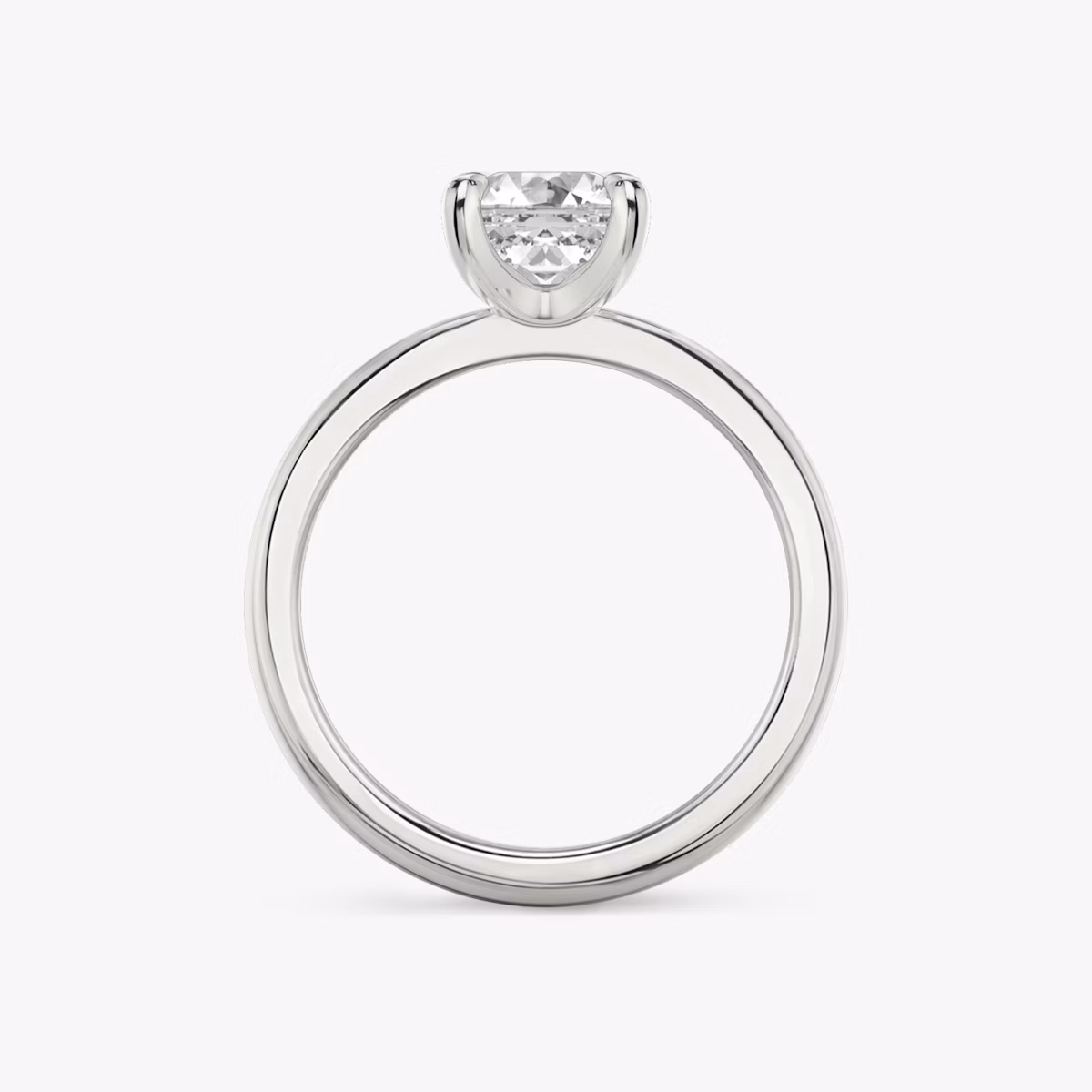 The Tapered Classic | Asscher | 18k | White Gold | bandAccent: Plain | diamondOrientation: vertical | caratWeight: other