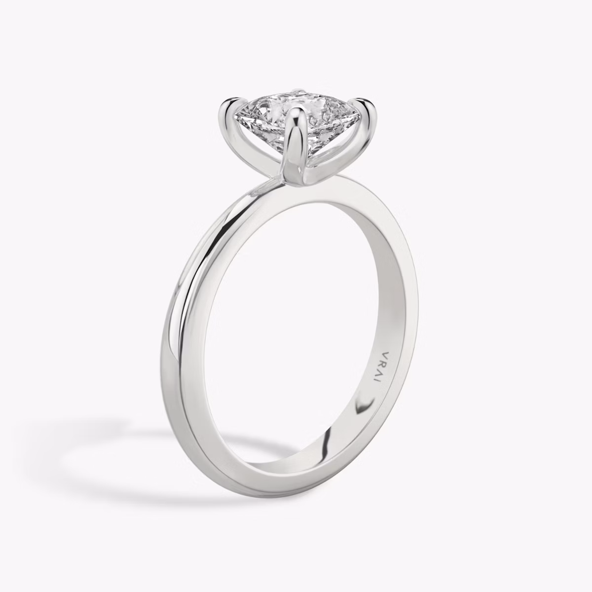 The Tapered Classic | Asscher | 18k | White Gold | bandAccent: Plain | diamondOrientation: vertical | caratWeight: other