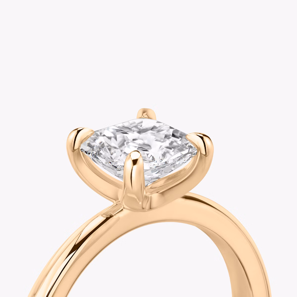 The Tapered Classic | Asscher | 14k | Rose Gold | bandAccent: Plain | diamondOrientation: vertical | caratWeight: other