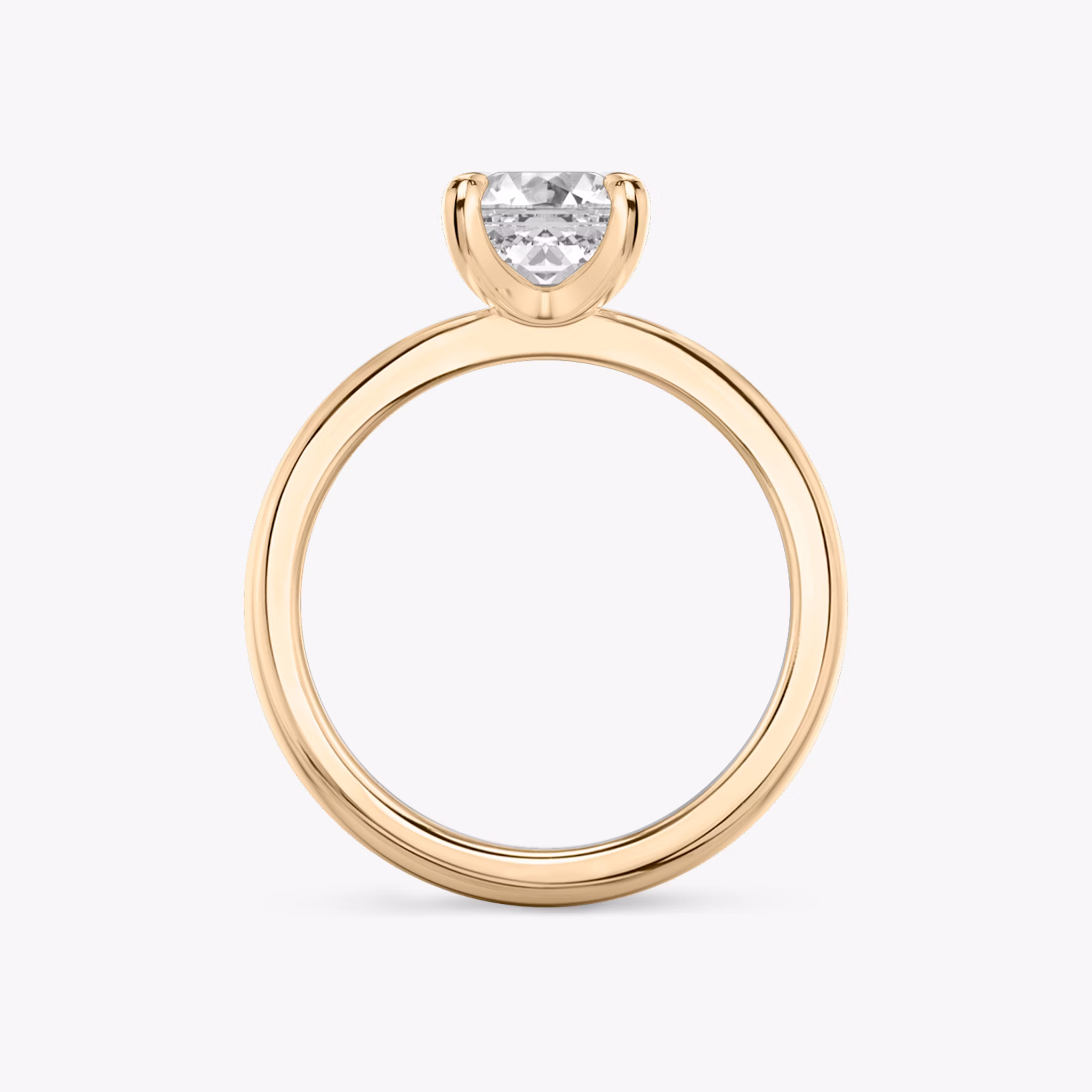 The Tapered Classic | Asscher | 14k | Rose Gold | bandAccent: Plain | diamondOrientation: vertical | caratWeight: other