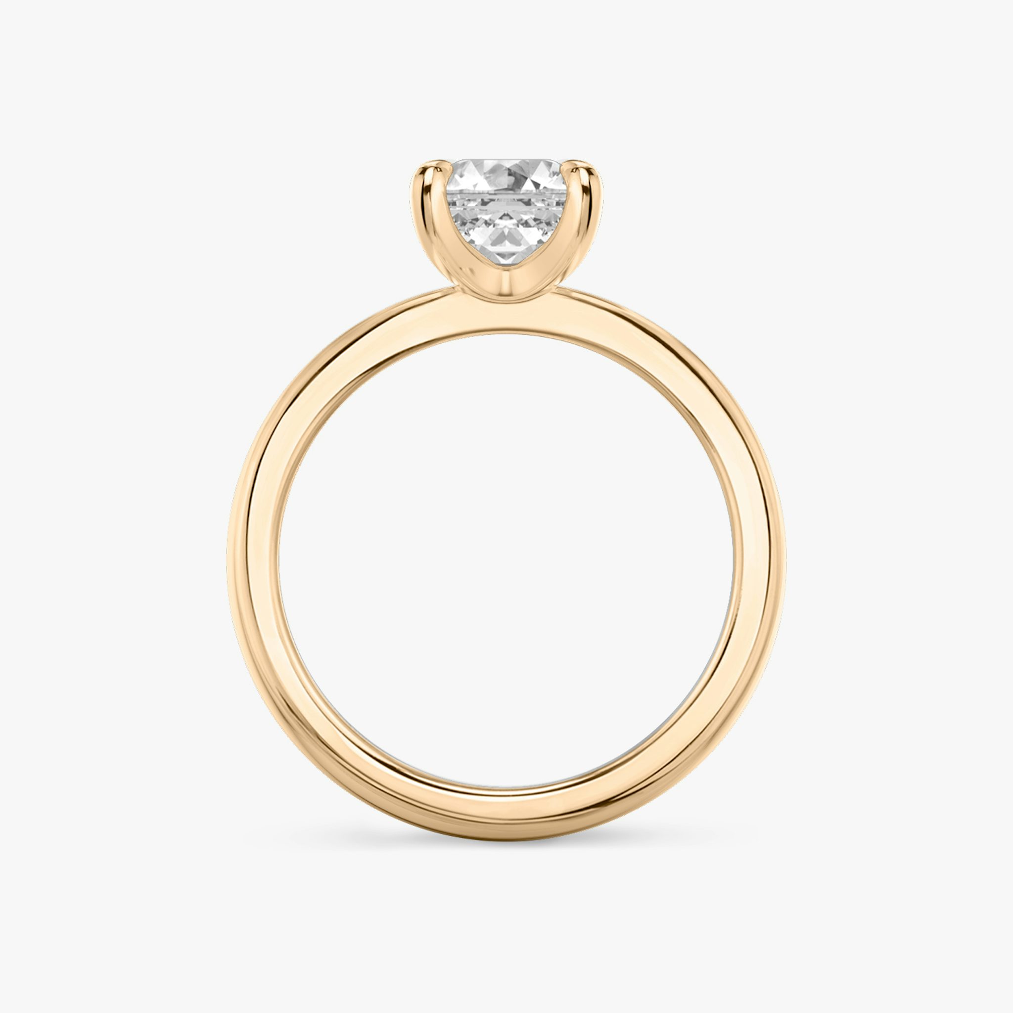 The Tapered Classic | Asscher | 14k | Rose Gold | bandAccent: Plain | diamondOrientation: vertical | caratWeight: other