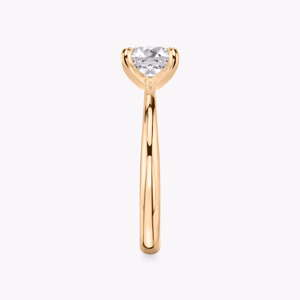 The Tapered Classic | Asscher | 14k | Rose Gold | bandAccent: Plain | diamondOrientation: vertical | caratWeight: other