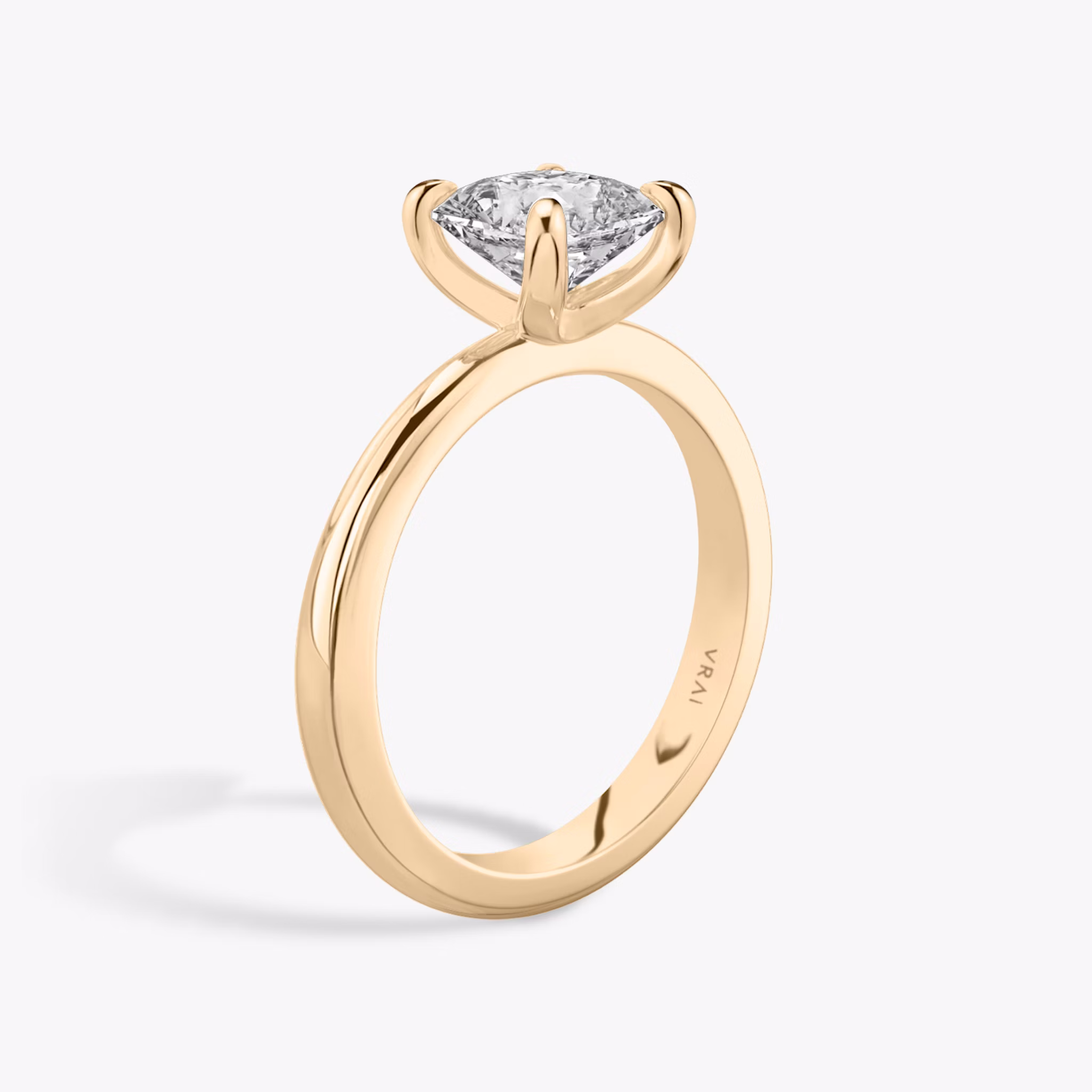 The Tapered Classic | Asscher | 14k | Rose Gold | bandAccent: Plain | diamondOrientation: vertical | caratWeight: other