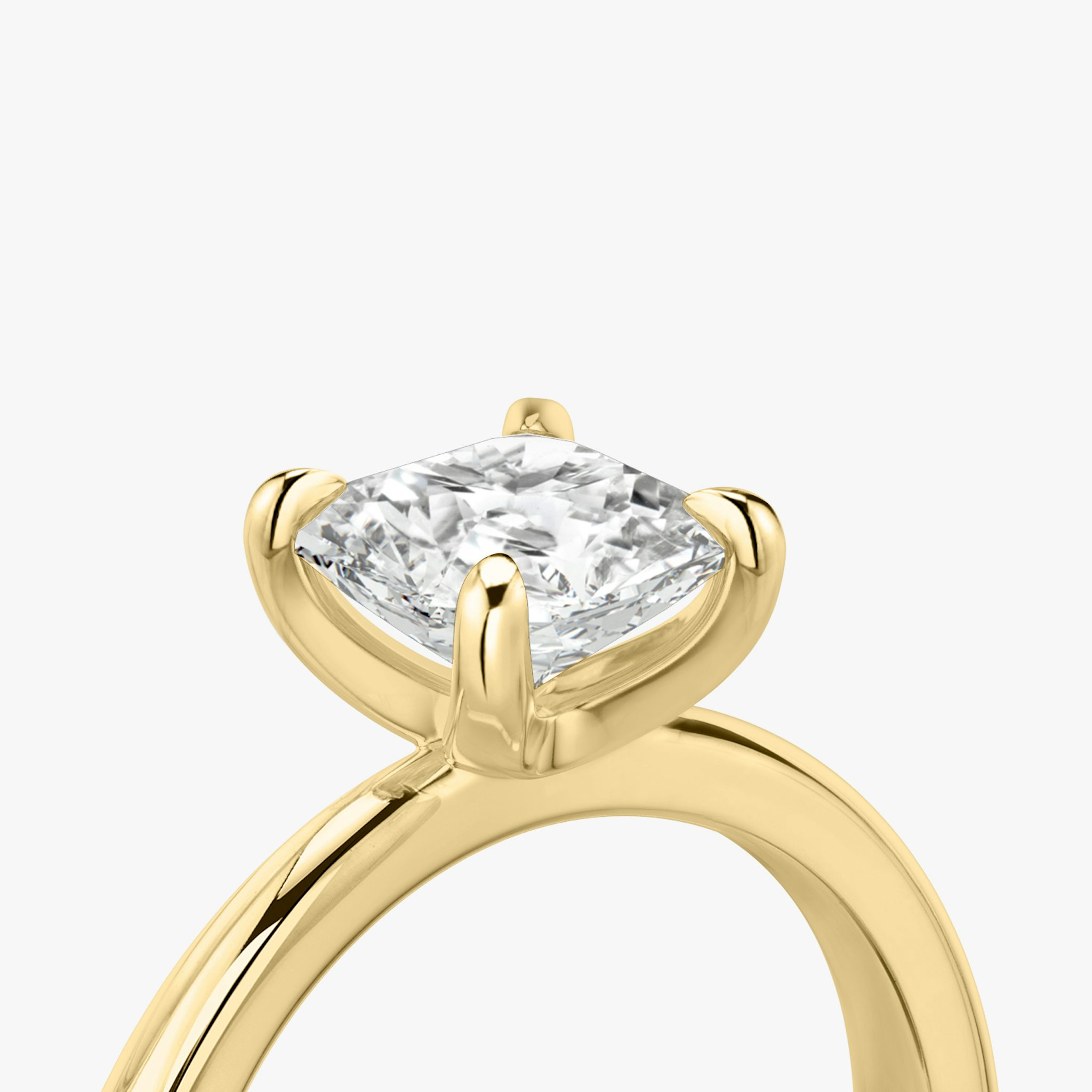 The Tapered Classic | Asscher | 18k | Yellow Gold | bandAccent: Plain | diamondOrientation: vertical | caratWeight: other