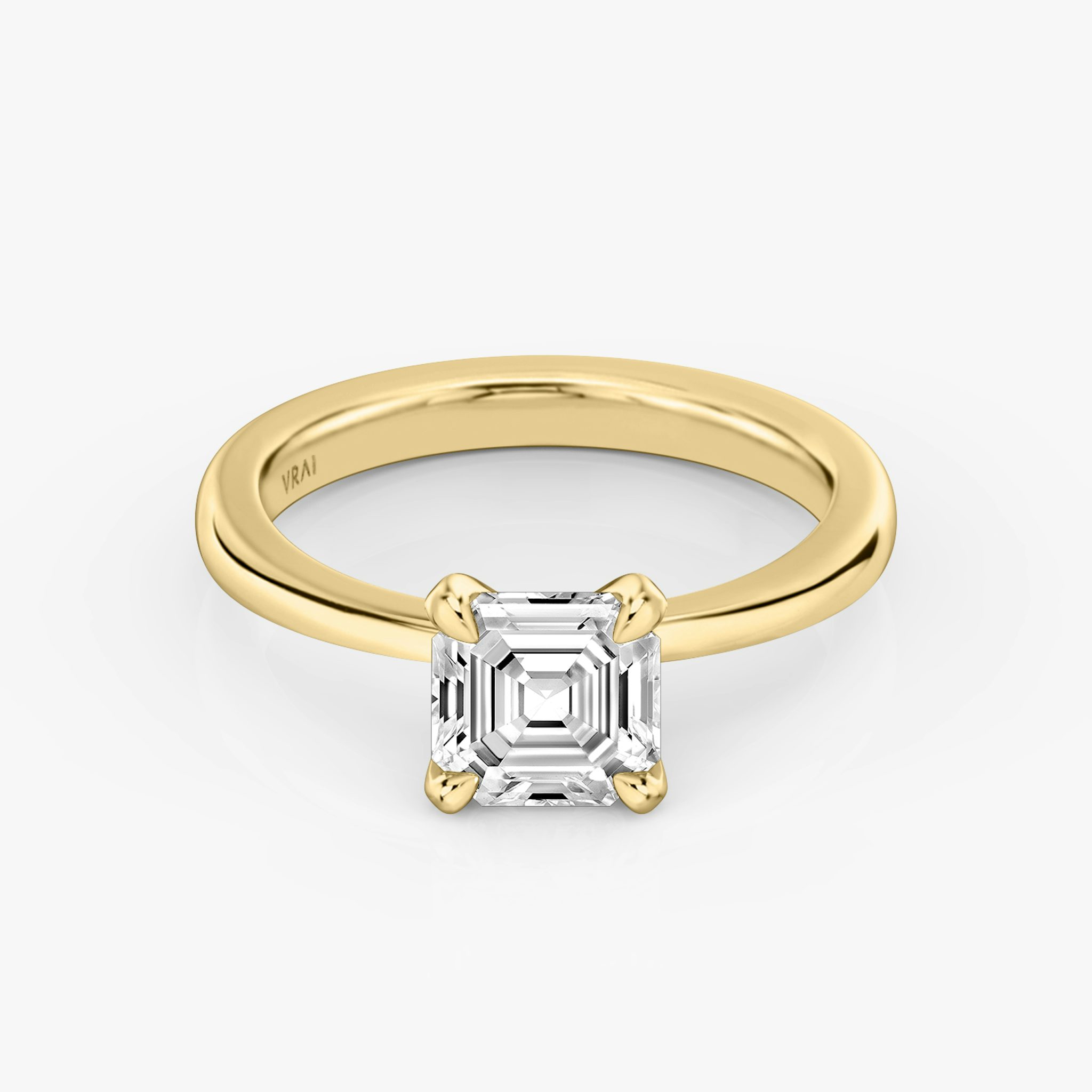 The Tapered Classic | Asscher | 18k | Yellow Gold | bandAccent: Plain | diamondOrientation: vertical | caratWeight: other