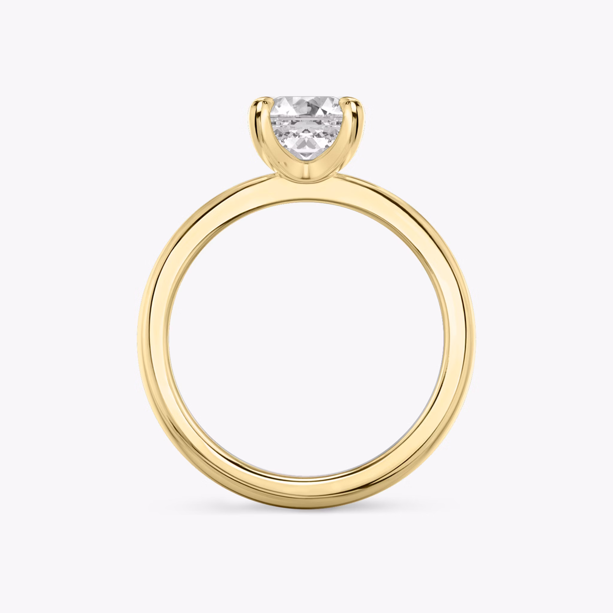 The Tapered Classic | Asscher | 18k | Yellow Gold | bandAccent: Plain | diamondOrientation: vertical | caratWeight: other