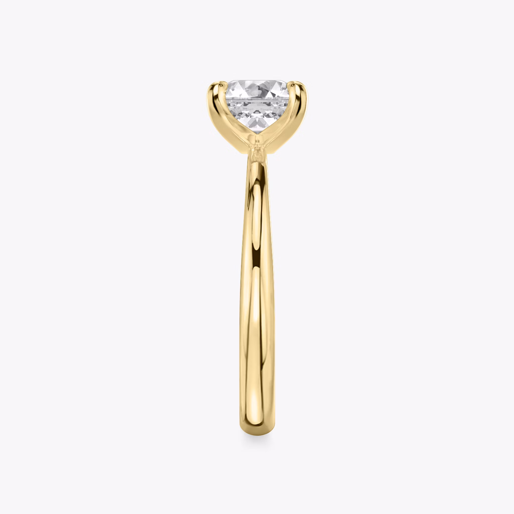 The Tapered Classic | Asscher | 18k | Yellow Gold | bandAccent: Plain | diamondOrientation: vertical | caratWeight: other