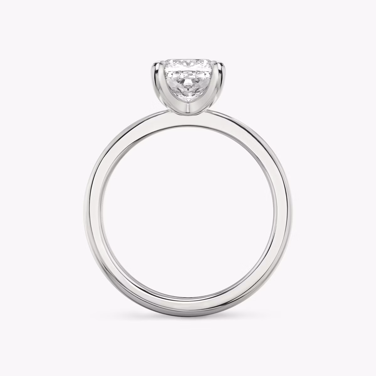 The Tapered Classic | Cushion | 18k | White Gold | bandAccent: Plain | diamondOrientation: vertical | caratWeight: other