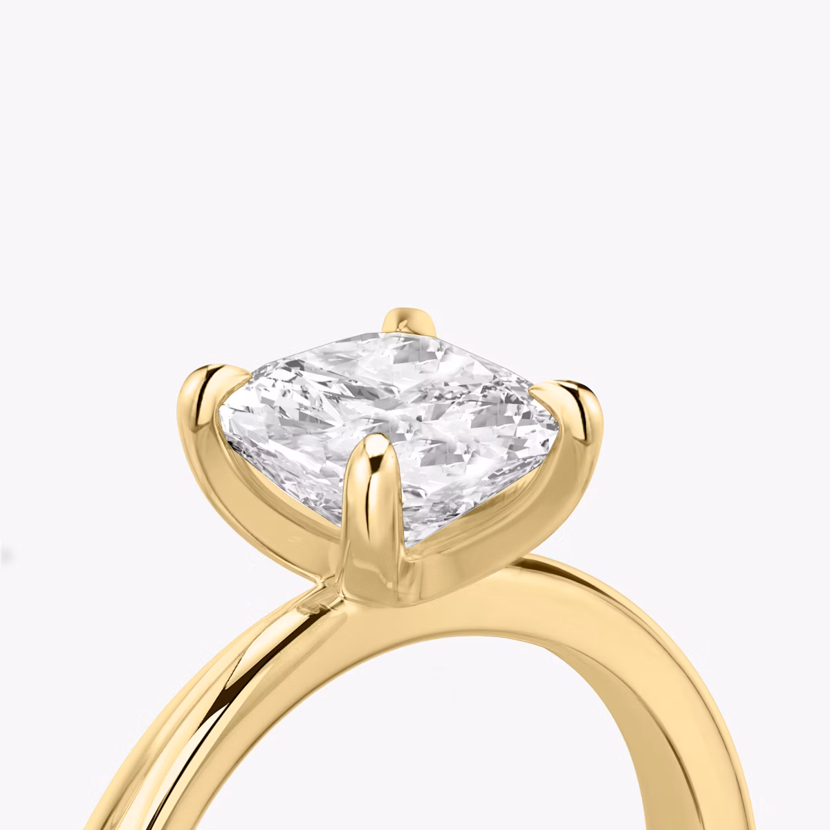 The Tapered Classic | Cushion | 18k | Yellow Gold | bandAccent: Plain | diamondOrientation: vertical | caratWeight: other
