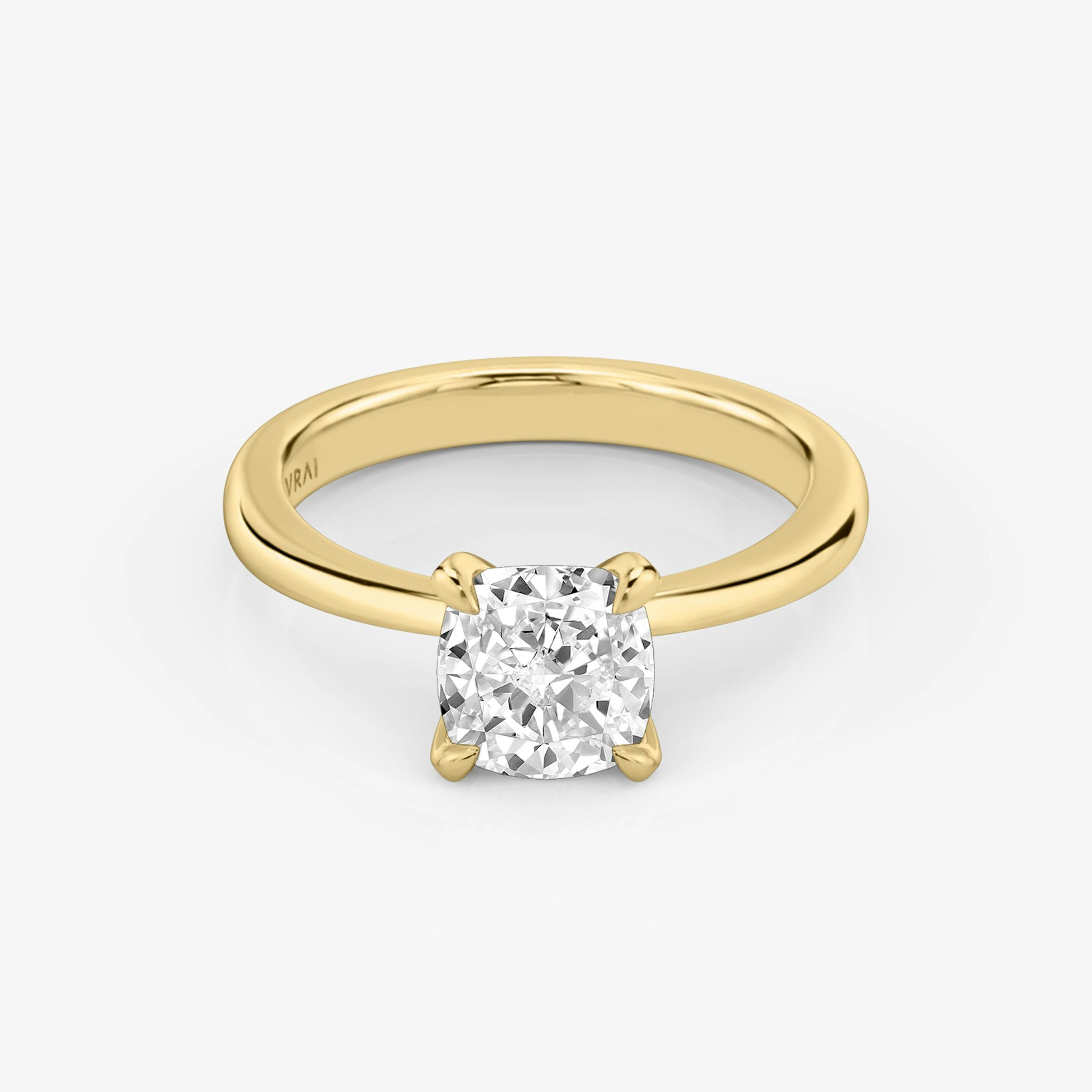 The Tapered Classic | Cushion | 18k | Yellow Gold | bandAccent: Plain | diamondOrientation: vertical | caratWeight: other