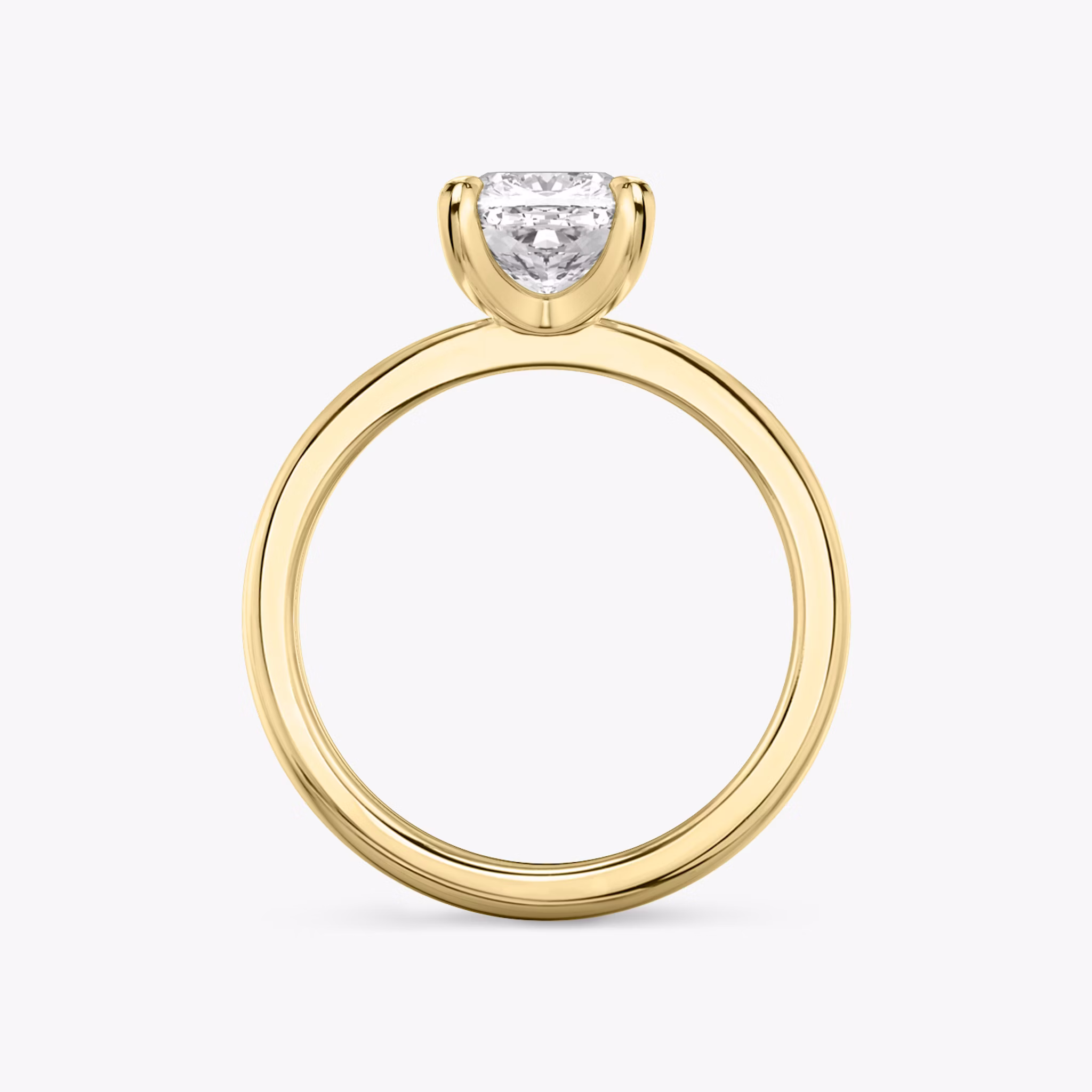 The Tapered Classic | Cushion | 18k | Yellow Gold | bandAccent: Plain | diamondOrientation: vertical | caratWeight: other