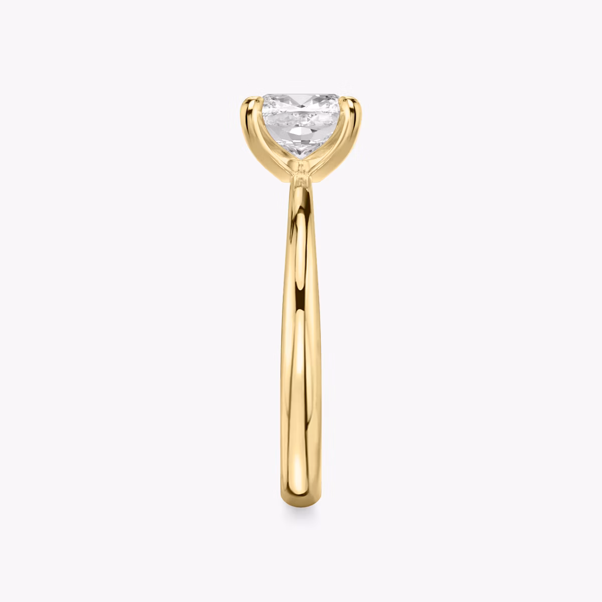 The Tapered Classic | Cushion | 18k | Yellow Gold | bandAccent: Plain | diamondOrientation: vertical | caratWeight: other