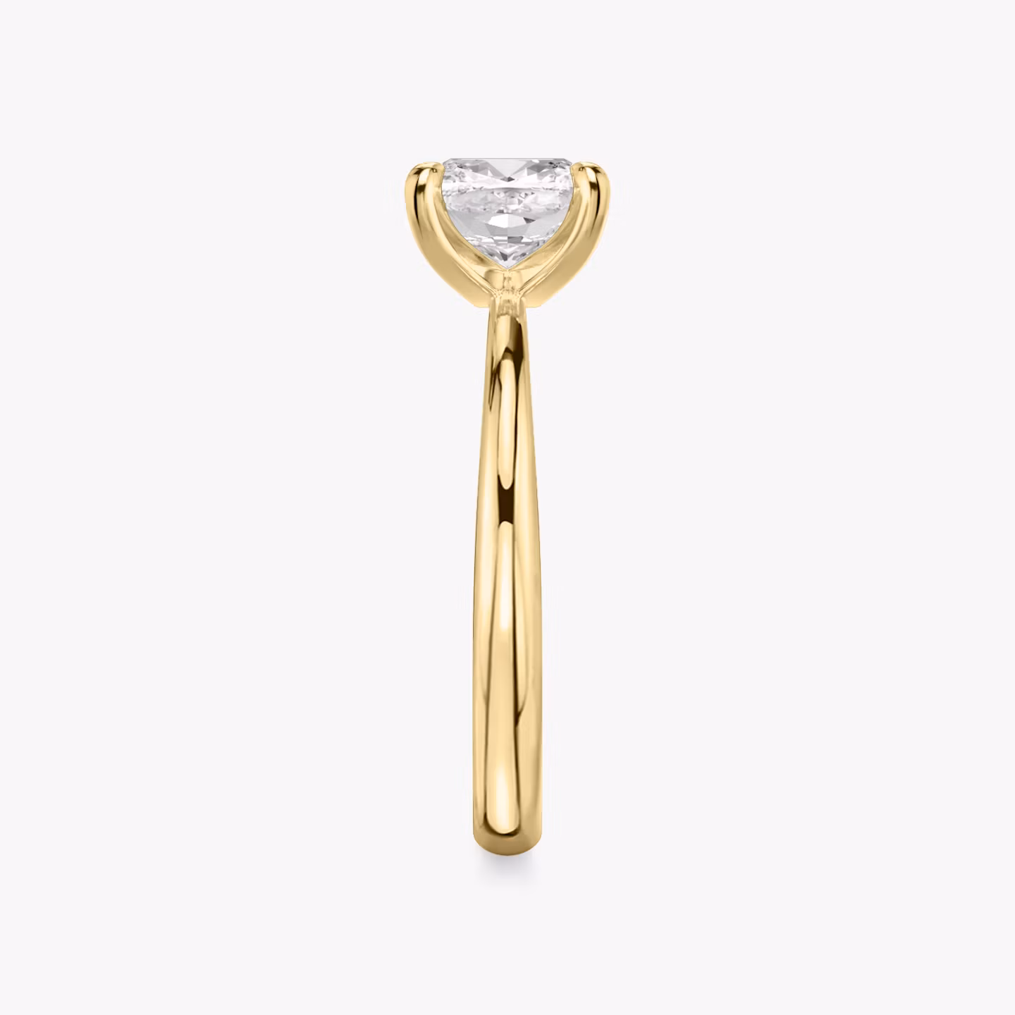 The Tapered Classic | Cushion | 18k | Yellow Gold | bandAccent: Plain | diamondOrientation: vertical | caratWeight: other