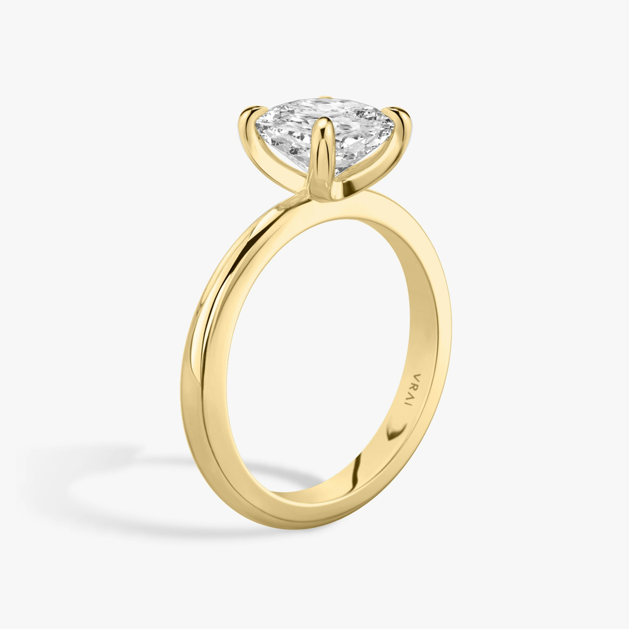 The Tapered Classic | Cushion | 18k | Yellow Gold | bandAccent: Plain | diamondOrientation: vertical | caratWeight: other