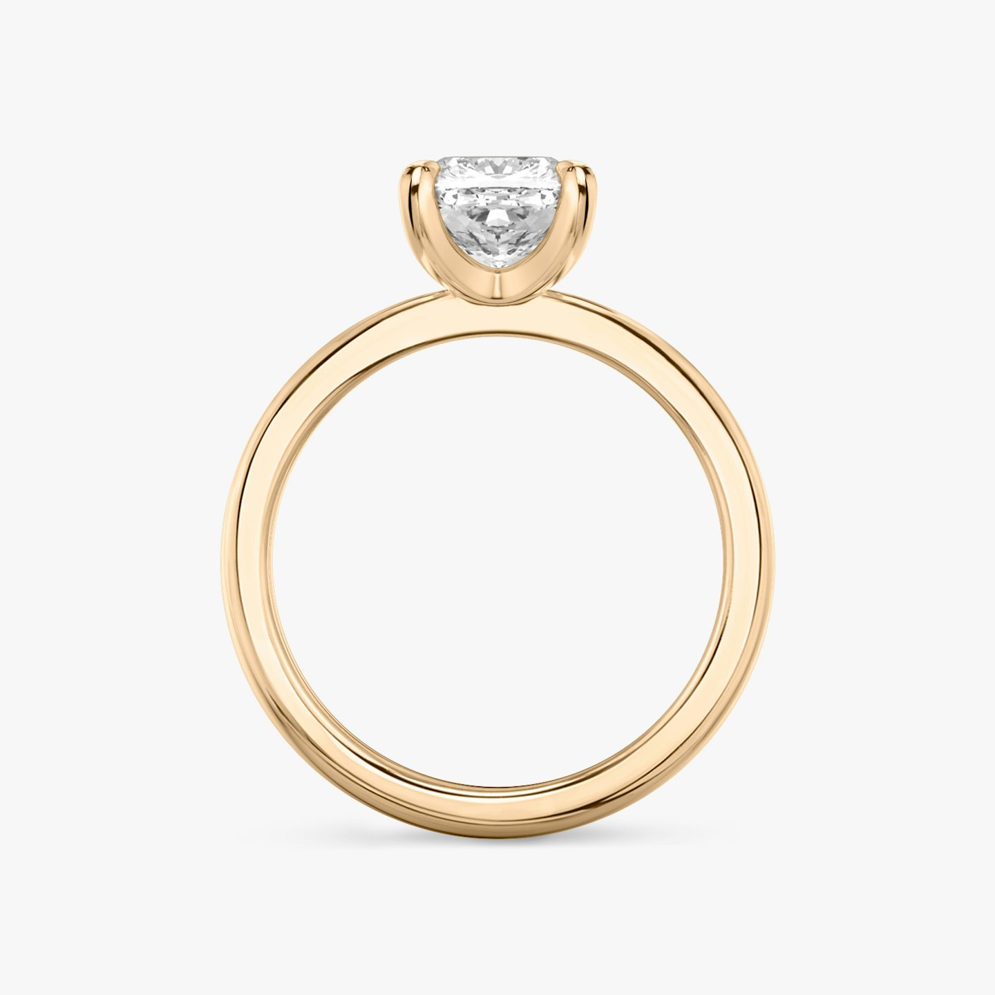 The Tapered Classic | Cushion | 14k | Rose Gold | bandAccent: Plain | diamondOrientation: vertical | caratWeight: other