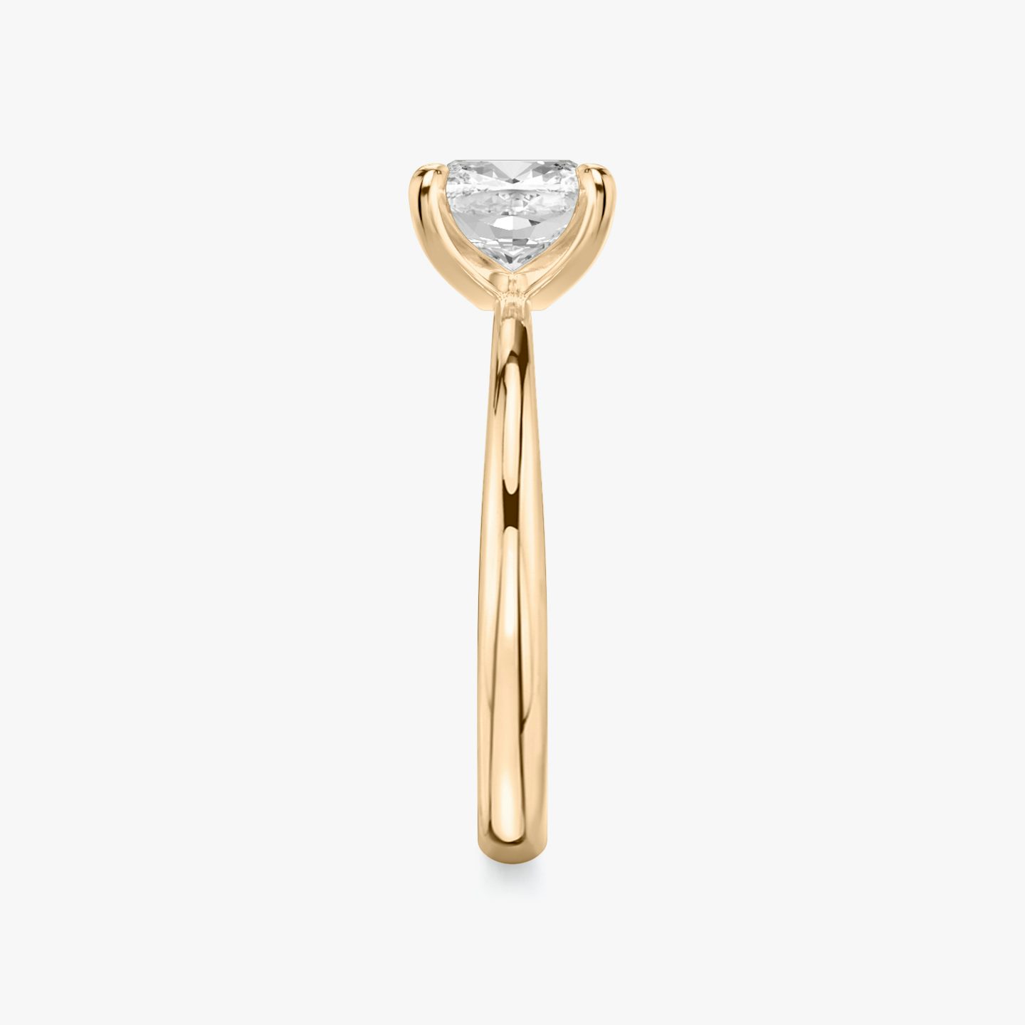 The Tapered Classic | Cushion | 14k | Rose Gold | bandAccent: Plain | diamondOrientation: vertical | caratWeight: other