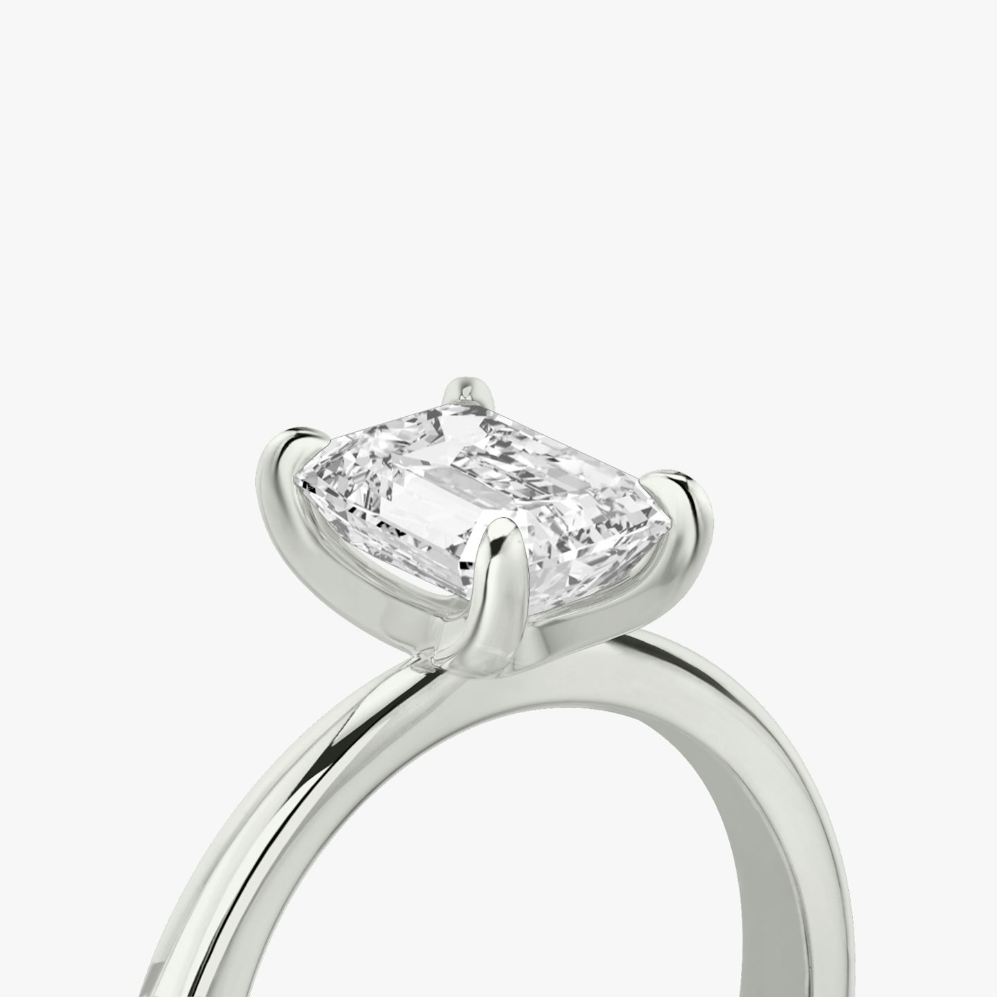 Anillo de compromiso Tapered Classic | Esmeralda | Platino | bandAccent: Simple | diamondOrientation: vertical | caratWeight: other