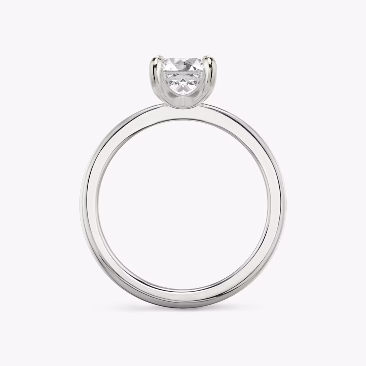 The Tapered Classic | Emerald | 18k | White Gold | bandAccent: Plain | diamondOrientation: vertical | caratWeight: other
