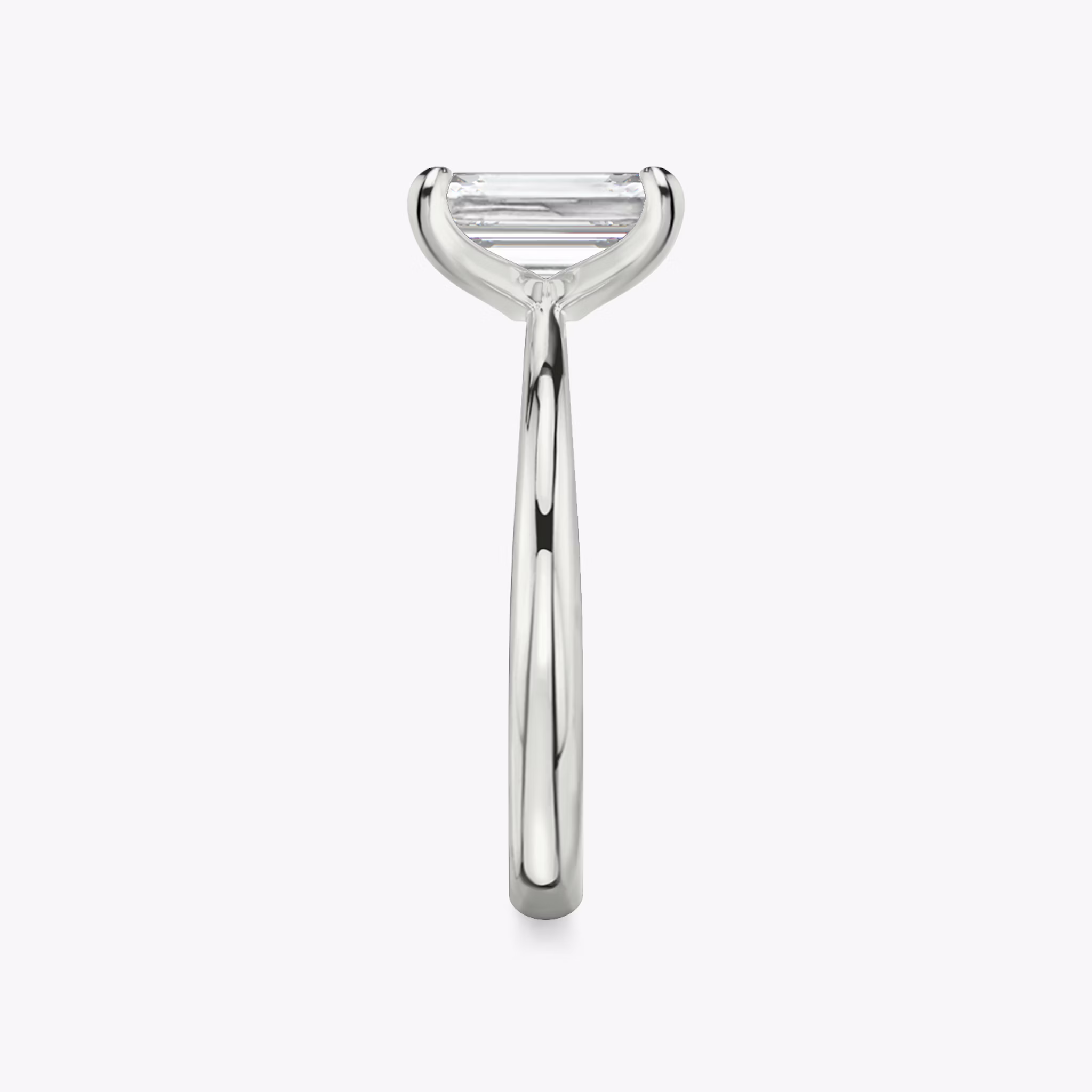 The Tapered Classic | Emerald | 18k | White Gold | bandAccent: Plain | diamondOrientation: vertical | caratWeight: other