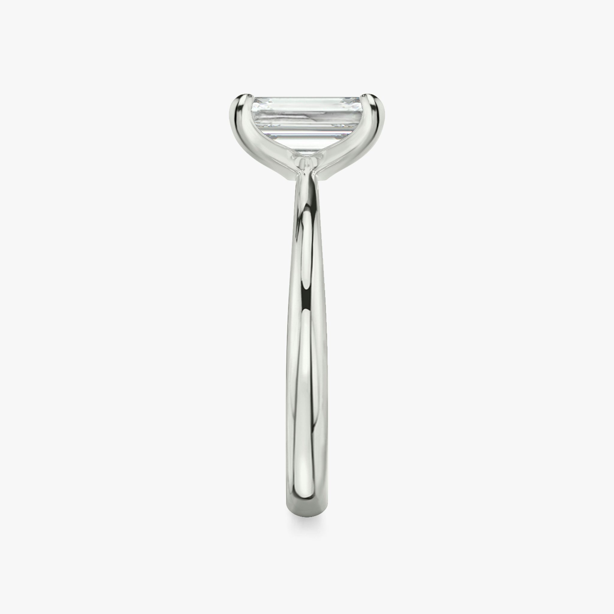 The Tapered Classic | Emerald | 18k | White Gold | bandAccent: Plain | diamondOrientation: vertical | caratWeight: other