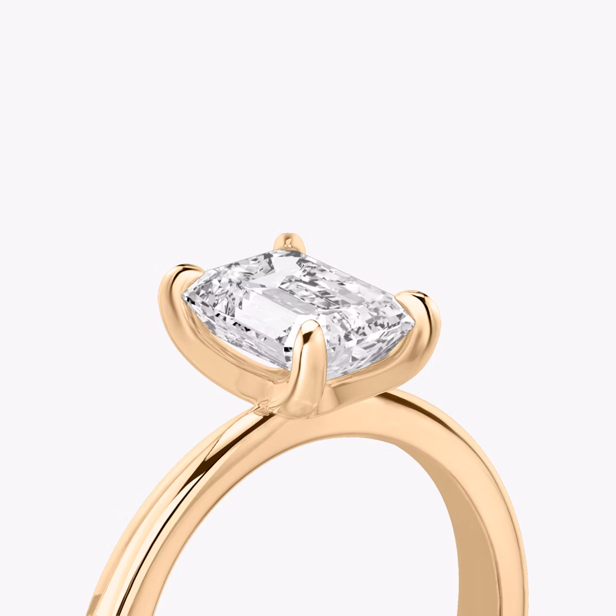 Tapered Classic | Emerald | 14k | Roségold | bandAccent: Ohne Pavé-Besatz | diamondOrientation: vertical | caratWeight: other