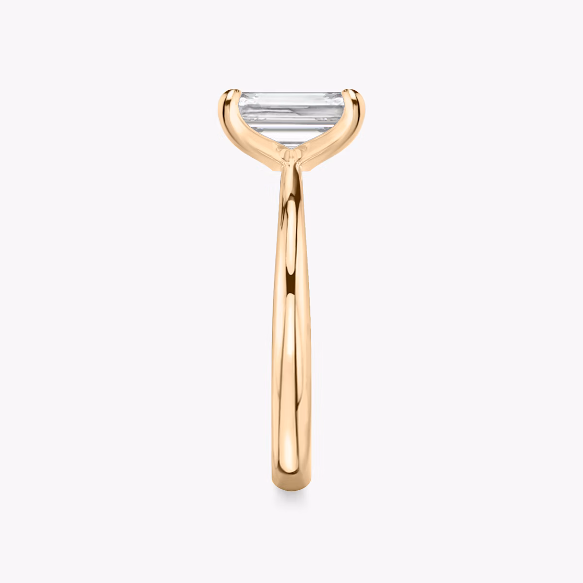 Tapered Classic | Emerald | 14k | Roségold | bandAccent: Ohne Pavé-Besatz | diamondOrientation: vertical | caratWeight: other