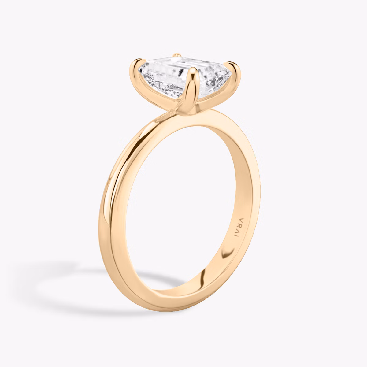Tapered Classic | Emerald | 14k | Roségold | bandAccent: Ohne Pavé-Besatz | diamondOrientation: vertical | caratWeight: other