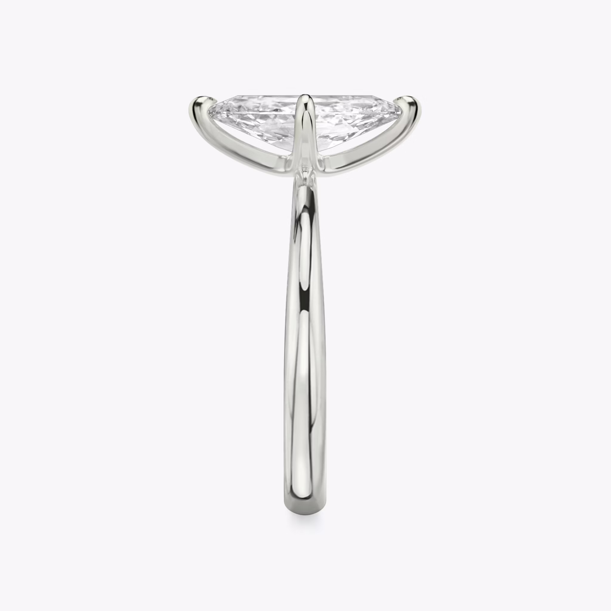 The Tapered Classic | Marquise | 18k | White Gold | bandAccent: Plain | diamondOrientation: vertical | caratWeight: other