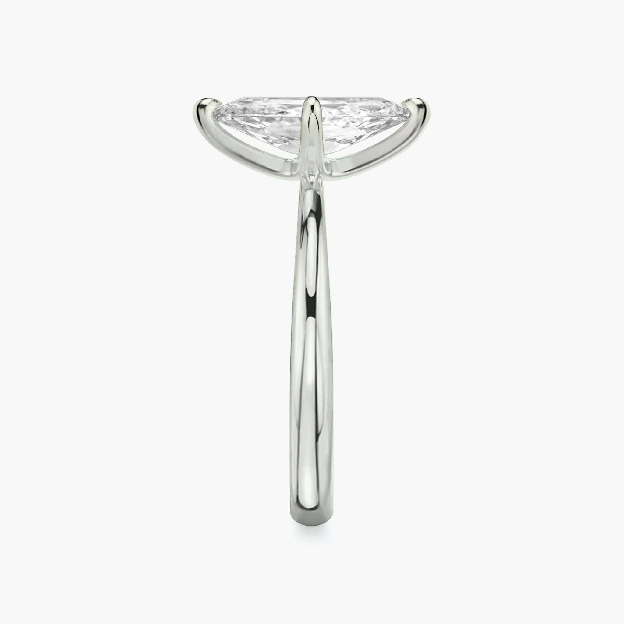 The Tapered Classic | Marquise | 18k | White Gold | bandAccent: Plain | diamondOrientation: vertical | caratWeight: other