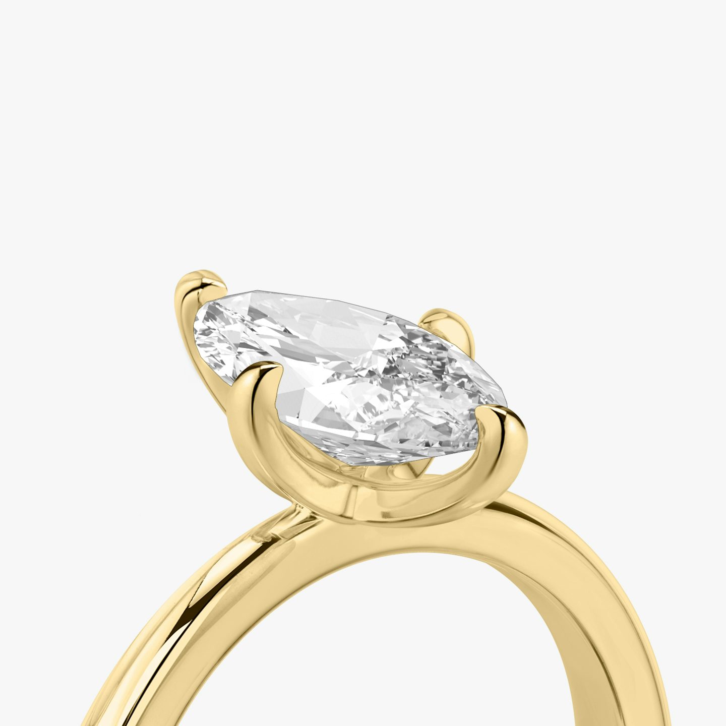 Bague de fiançailles Tapered Classic | Marquise | 18k | Or jaune | bandAccent: Simple | diamondOrientation: vertical | caratWeight: other
