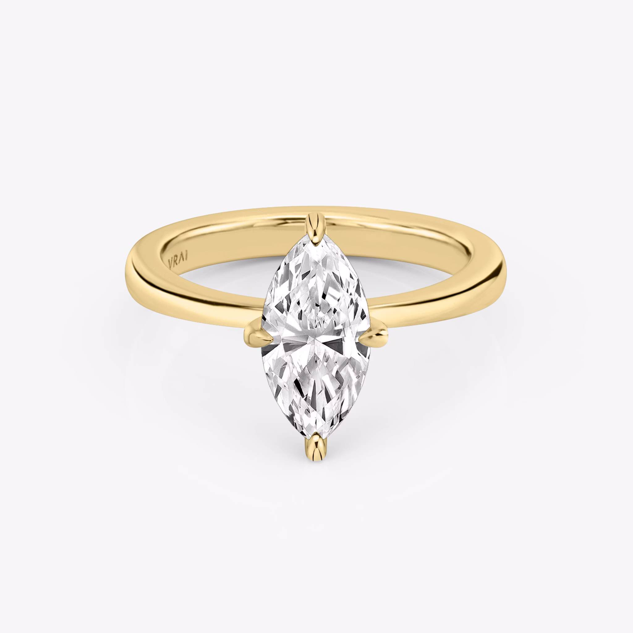 The Tapered Classic | Marquise | 18k | Yellow Gold | bandAccent: Plain | diamondOrientation: vertical | caratWeight: other