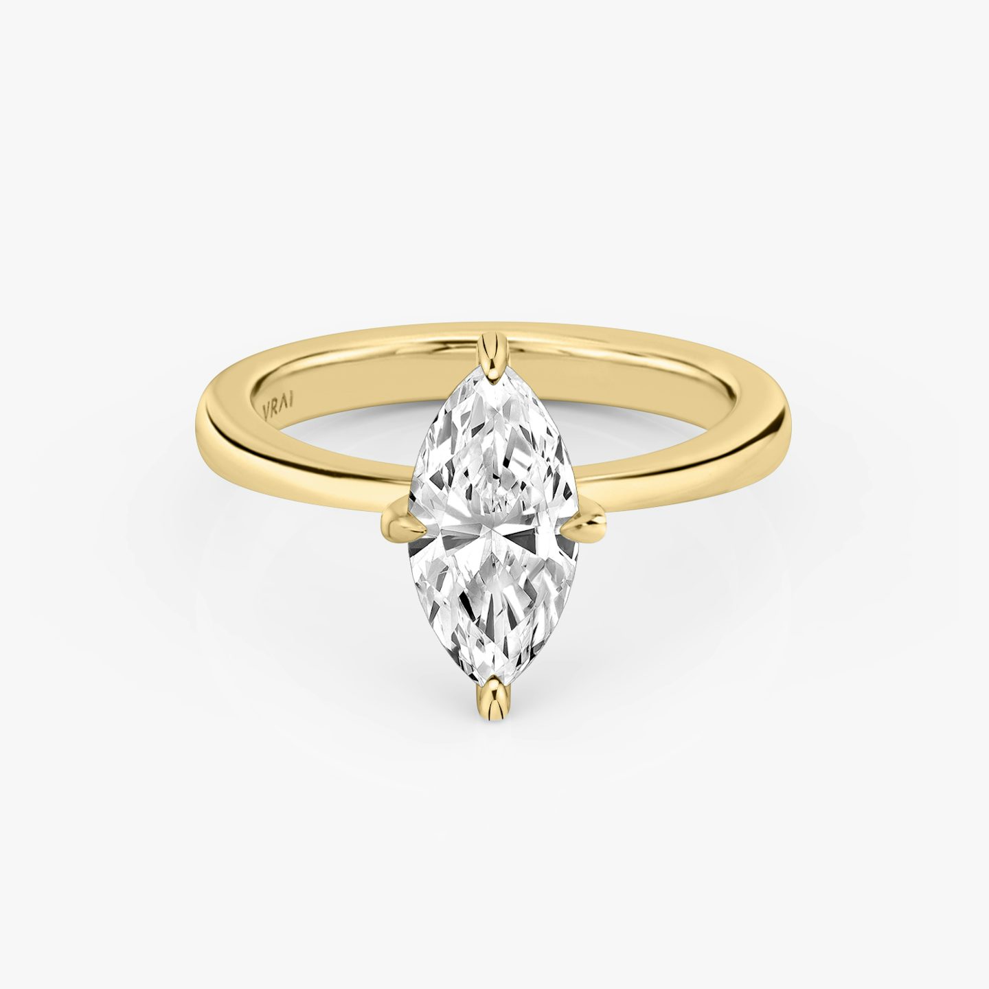 Bague de fiançailles Tapered Classic | Marquise | 18k | Or jaune | bandAccent: Simple | diamondOrientation: vertical | caratWeight: other