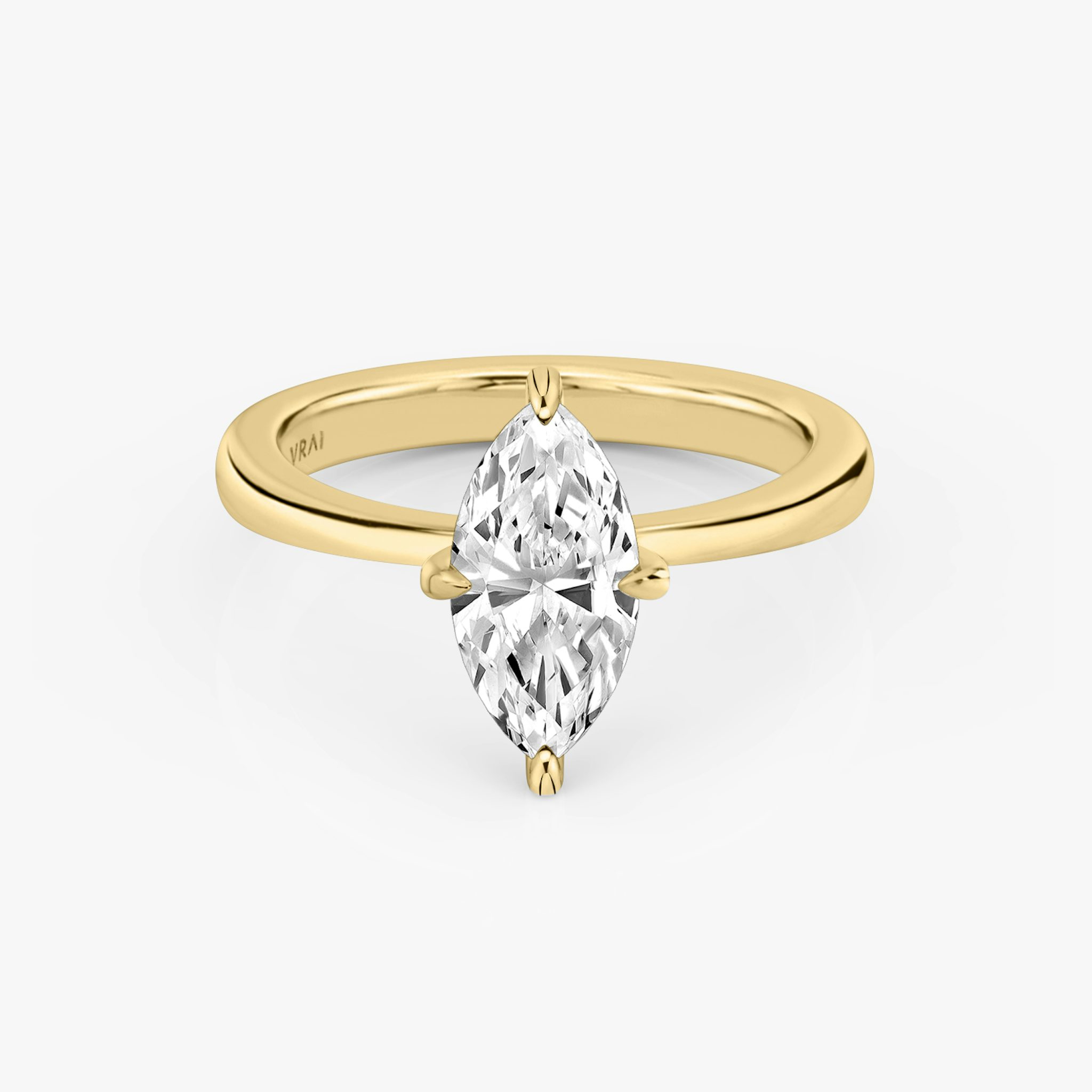 The Tapered Classic | Marquise | 18k | Yellow Gold | bandAccent: Plain | diamondOrientation: vertical | caratWeight: other