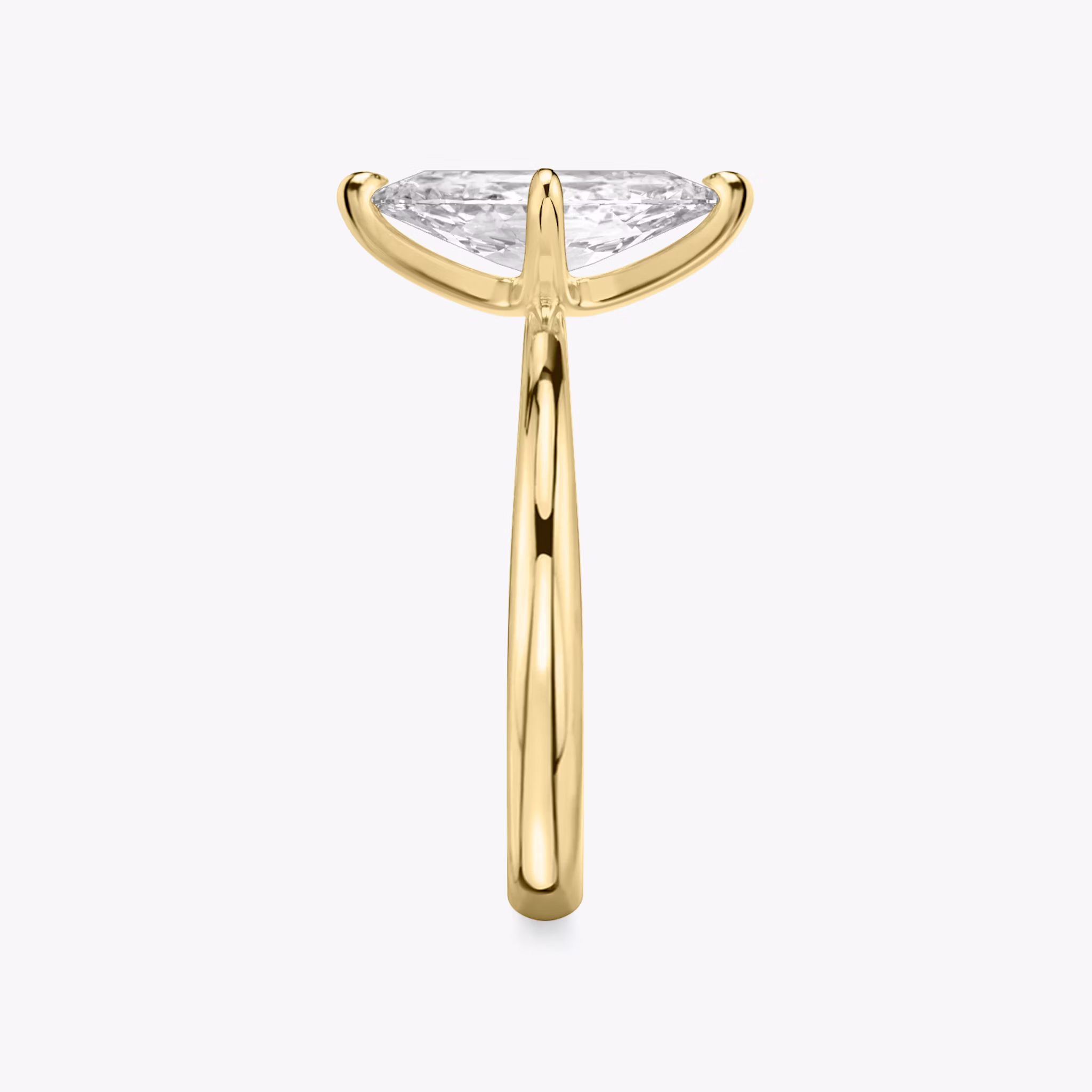 The Tapered Classic | Marquise | 18k | Yellow Gold | bandAccent: Plain | diamondOrientation: vertical | caratWeight: other