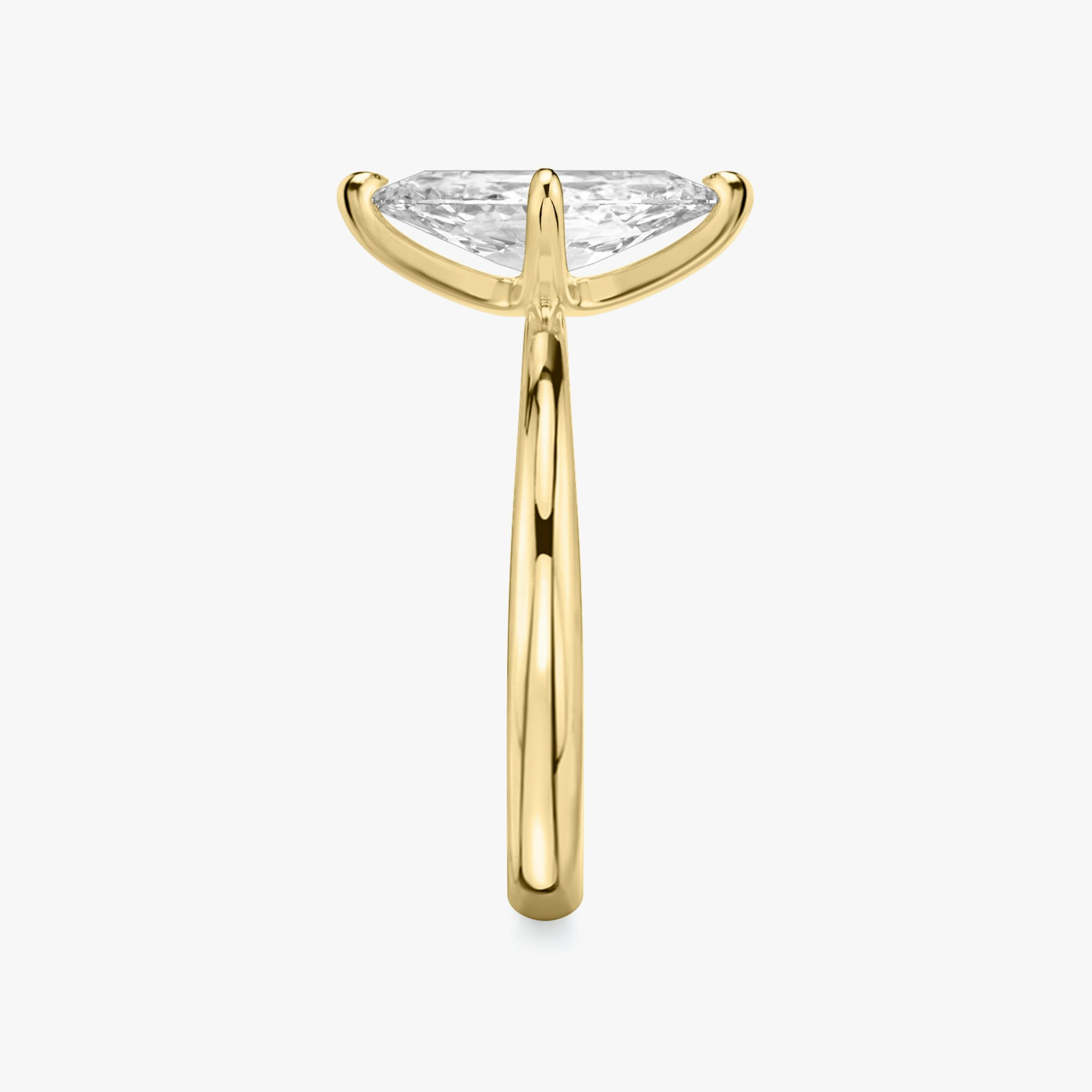 The Tapered Classic | Marquise | 18k | Yellow Gold | bandAccent: Plain | diamondOrientation: vertical | caratWeight: other