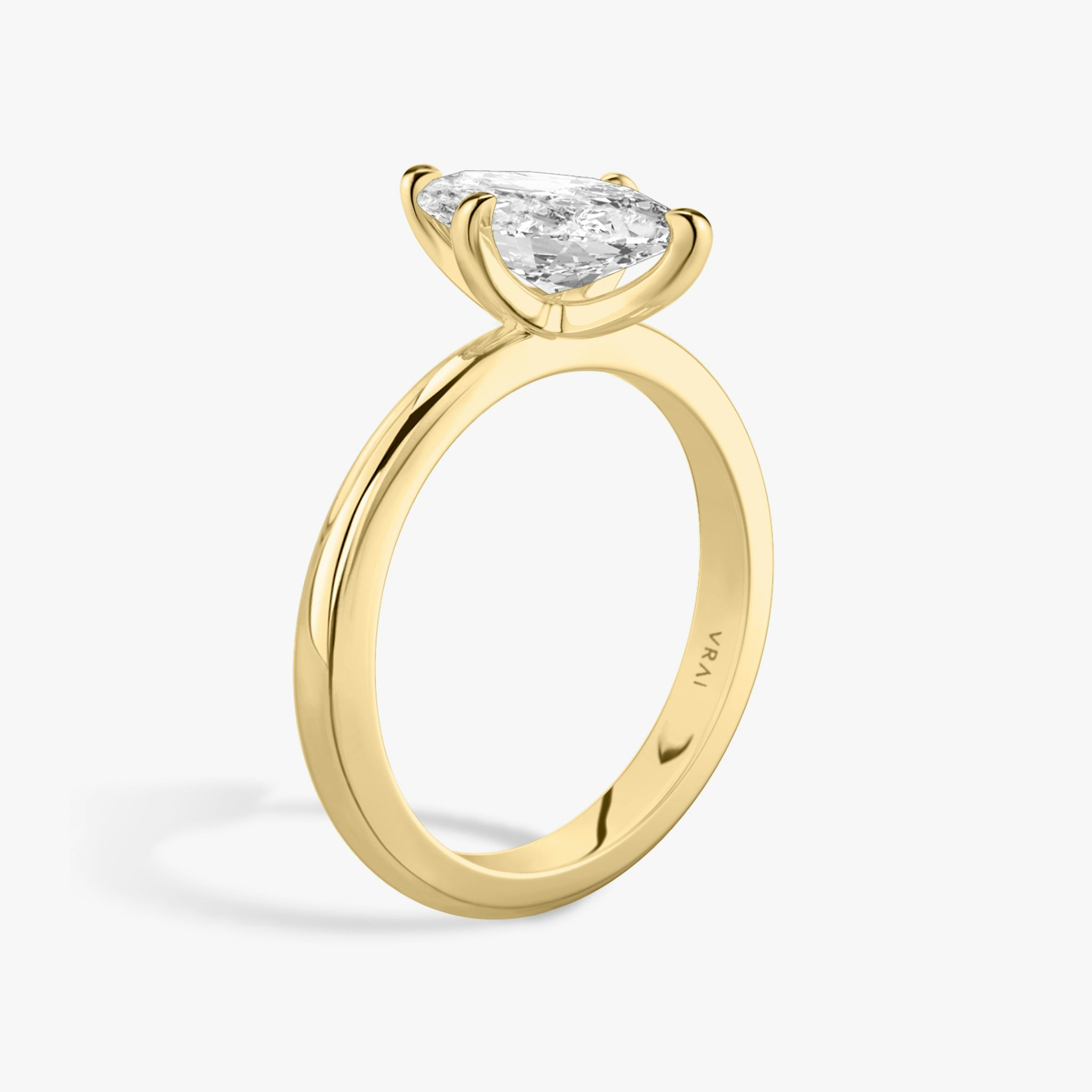 The Tapered Classic | Marquise | 18k | Yellow Gold | bandAccent: Plain | diamondOrientation: vertical | caratWeight: other