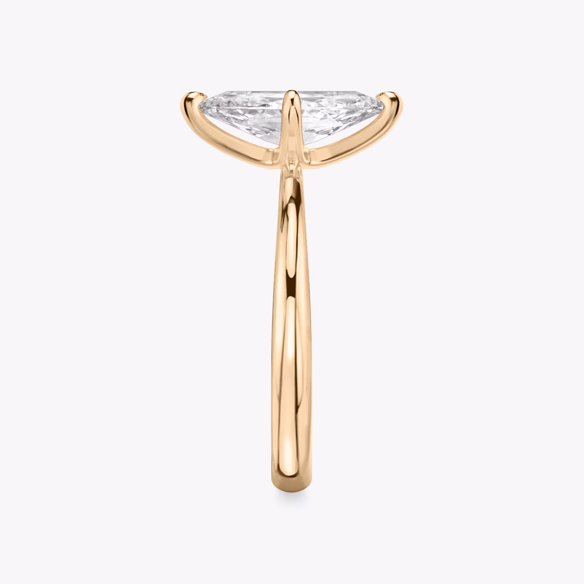 The Tapered Classic | Marquise | 14k | Rose Gold | bandAccent: Plain | diamondOrientation: vertical | caratWeight: other