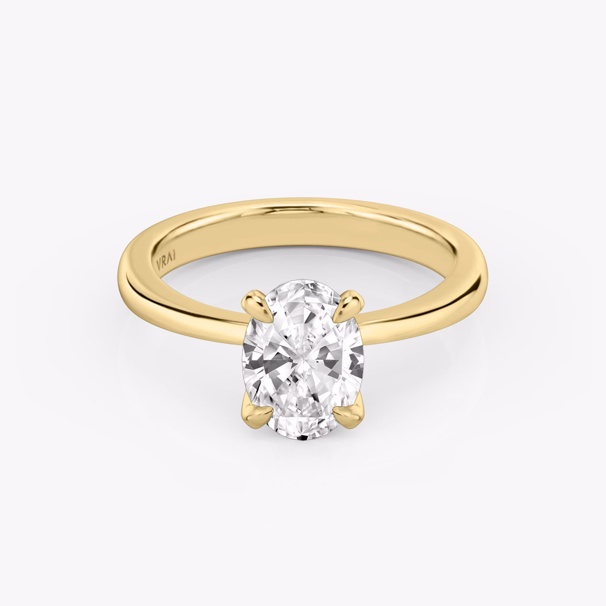 The Tapered Classic | Oval | 18k | Yellow Gold | bandAccent: Plain | diamondOrientation: vertical | caratWeight: other