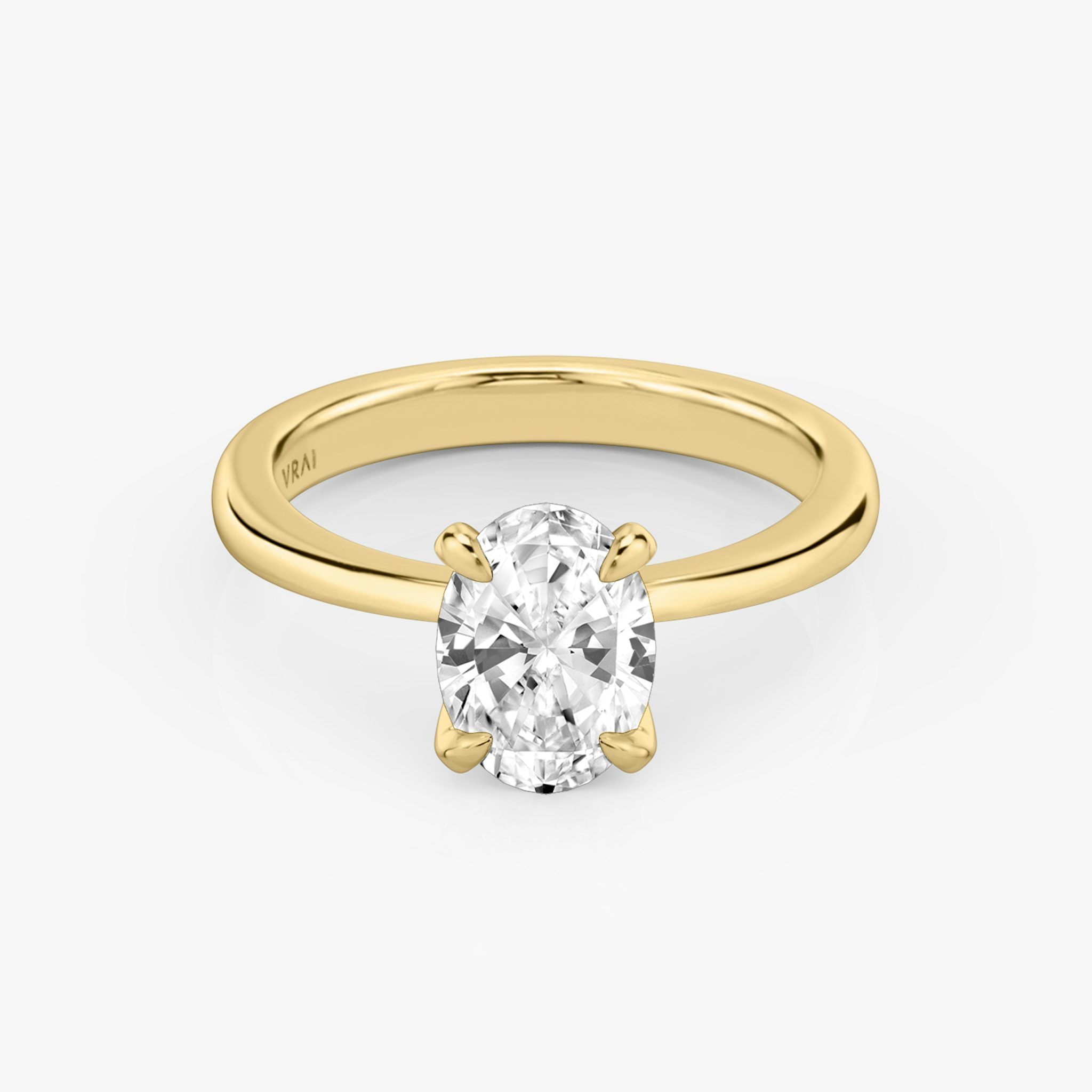 The Tapered Classic | Oval | 18k | Yellow Gold | bandAccent: Plain | diamondOrientation: vertical | caratWeight: other