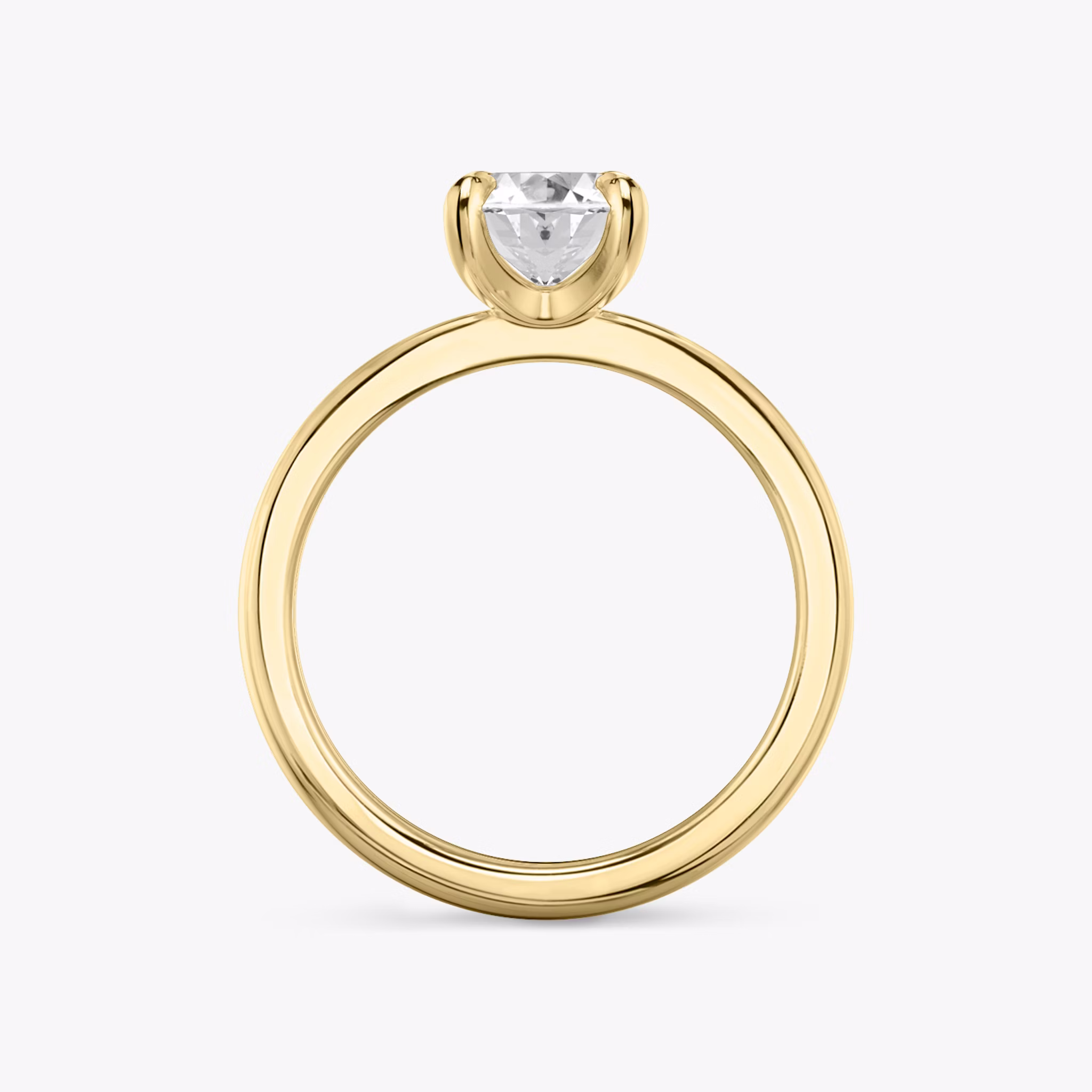 The Tapered Classic | Oval | 18k | Yellow Gold | bandAccent: Plain | diamondOrientation: vertical | caratWeight: other
